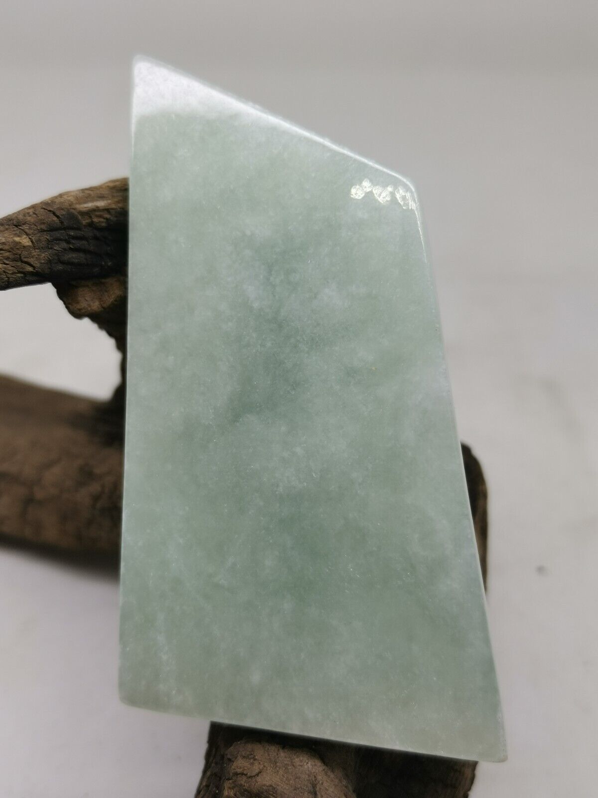 Icy Ice Light Green Burma Jadeite Jade Polished Rough Stone # 45 g # 225 carat #