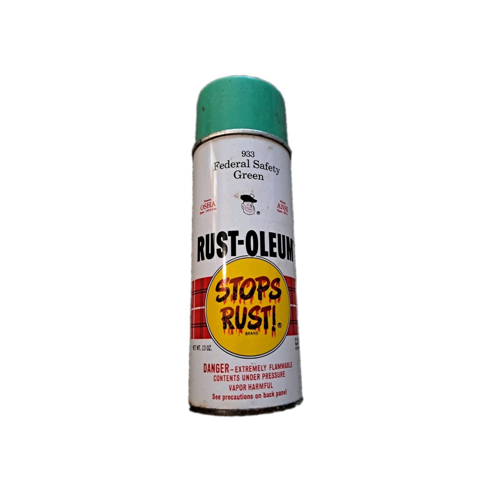 Vintage Rust-Oleum Federal Safety Green Spray Paint Can 933 1972