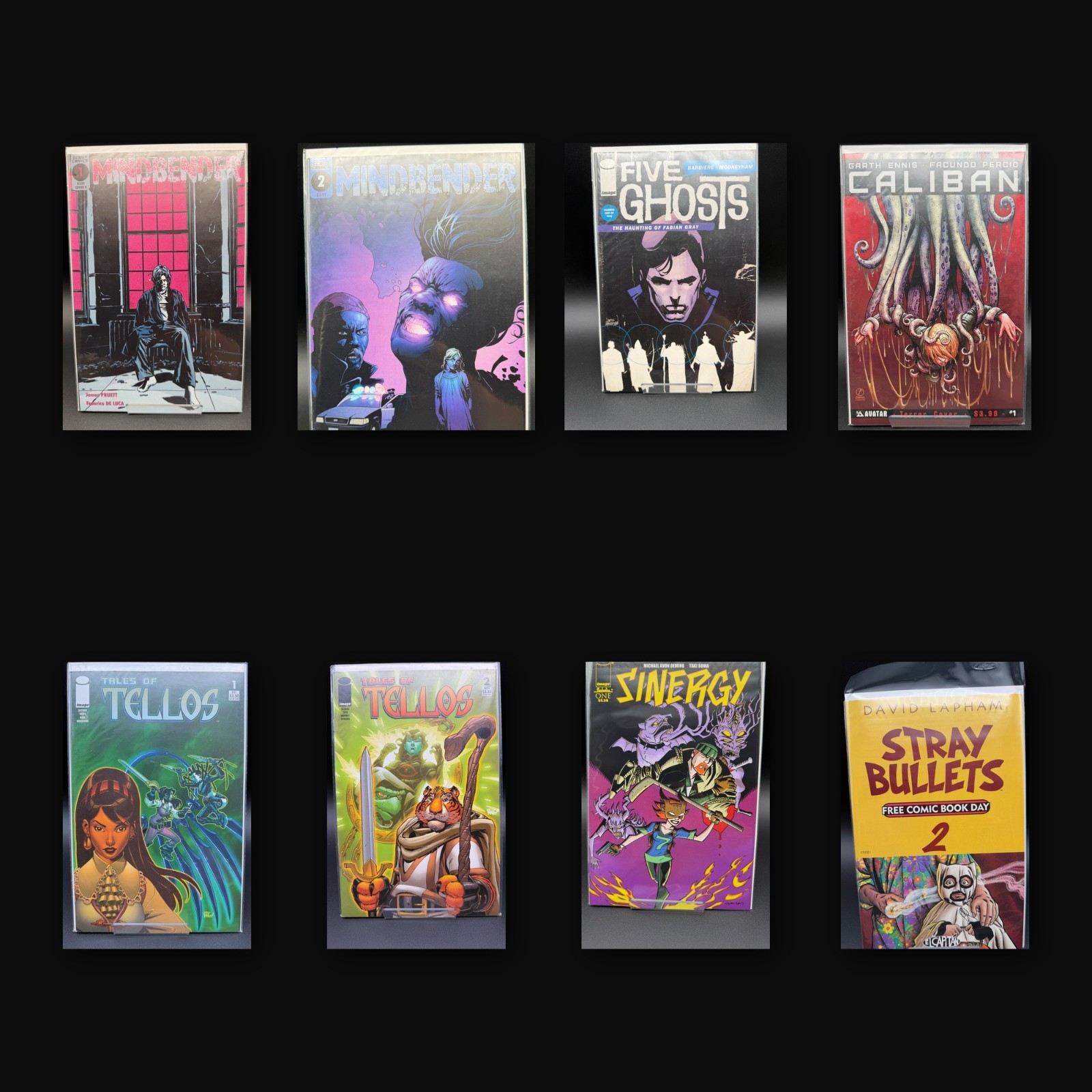 Indie Comic Lot 8 Five Ghosts 1 Caliban 1 Mindbender 1 2 Sinergy 1 Tellos 1 2