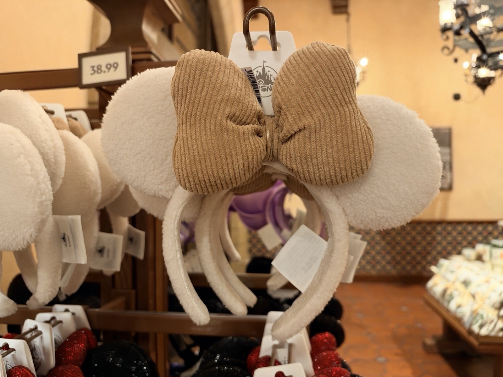NEW⭐Disney Parks 2026 Fall Sherpa Fuzzy Mickey Minnie Bow Ear Headband