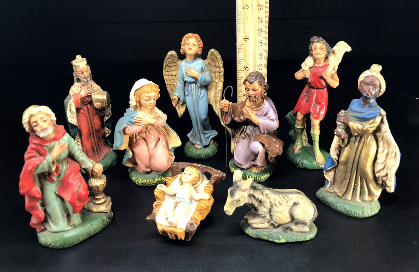 VINTAGE NATIVITY ITALY PLASTER 4