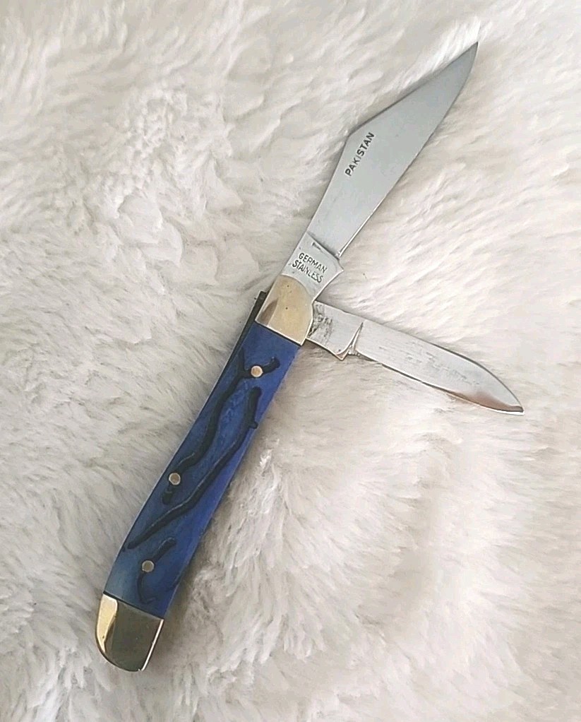 Frost Cutlery 14-105 BLWG Little Peanut Blue Handle NEW Old Stock