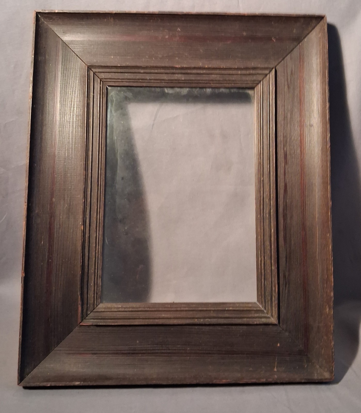 Antique Dark Oak Or Walnut Picture Frame Opening In Back 6 1/2 X 9 With  Glass