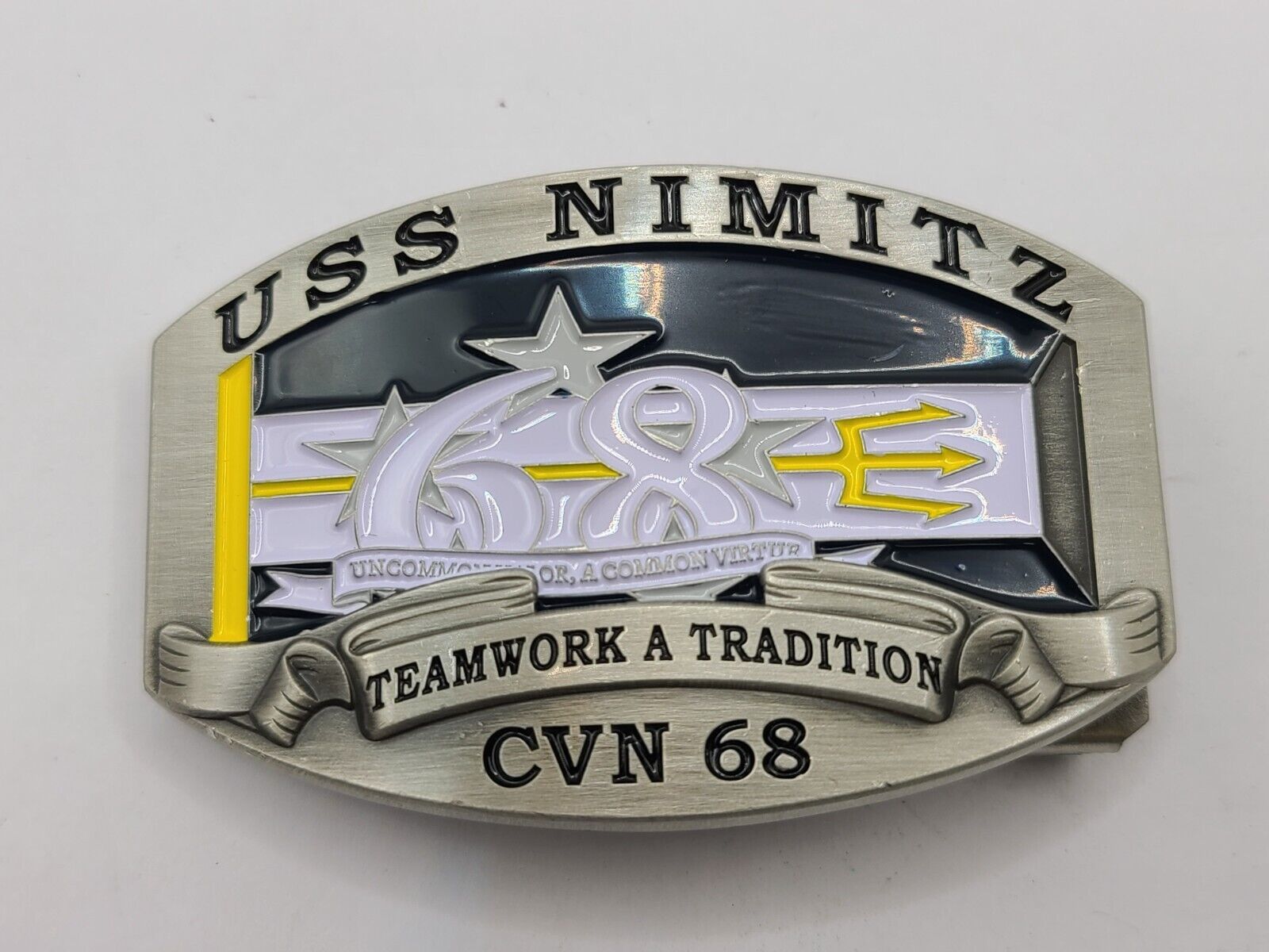 The Corps USS NIMITZ CVN 68 Belt Buckle Antique Silver Color