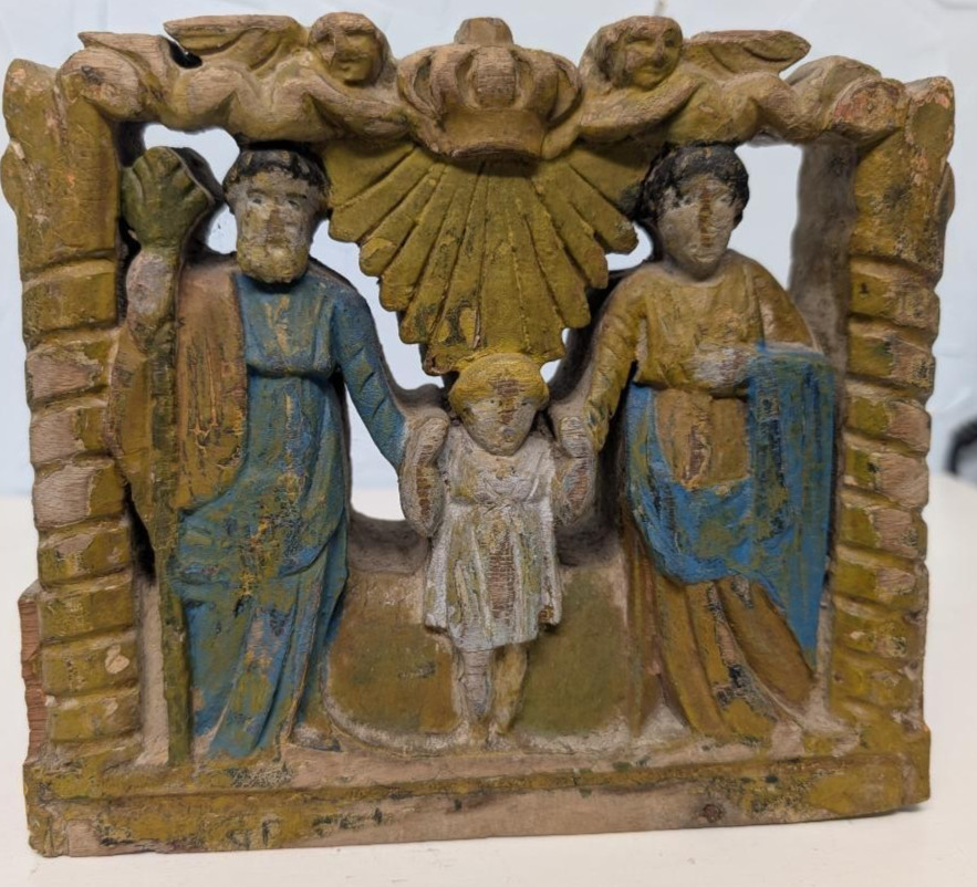 1800s Jesus, Mary, Joseph antique Religious Carved Relief Italian holy family 1800s Jesus, Mary, Joseph antique Religious Carved Relief Italian holy family