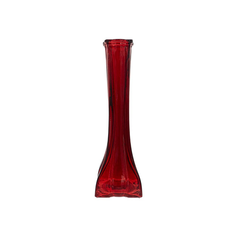 Bud Vase Red 8in For Single Roses