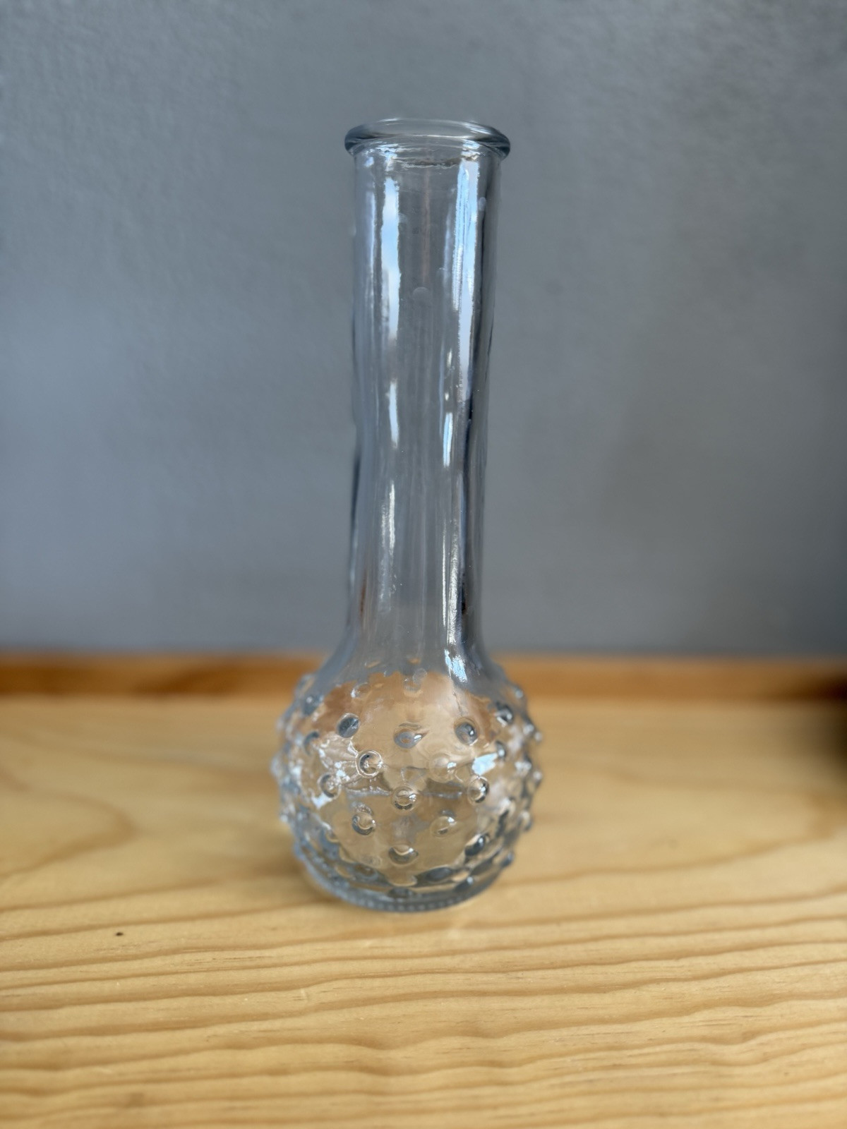 Clear Glass Hobnail Bud Vase 02 USA 8.5” Tall Clear Glass Hobnail Bud Vase 02 USA 8.5” Tall