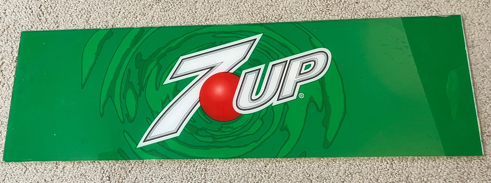 Vintage 70s 7Up Soda Plastic Advertising Sign Vending Machine Insert