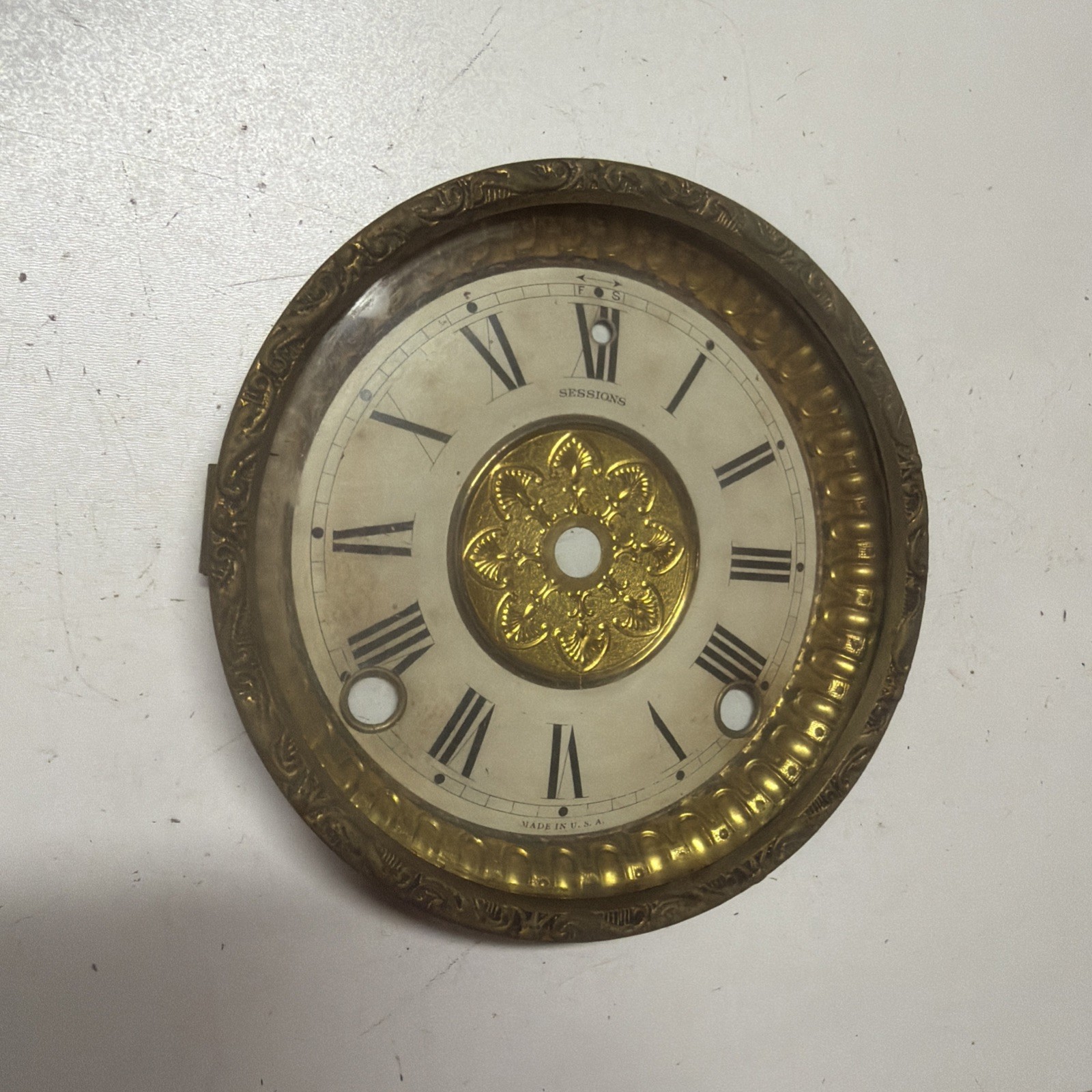 Vintage Sessions Mantle Clock Part Dial Face Bezel Glass