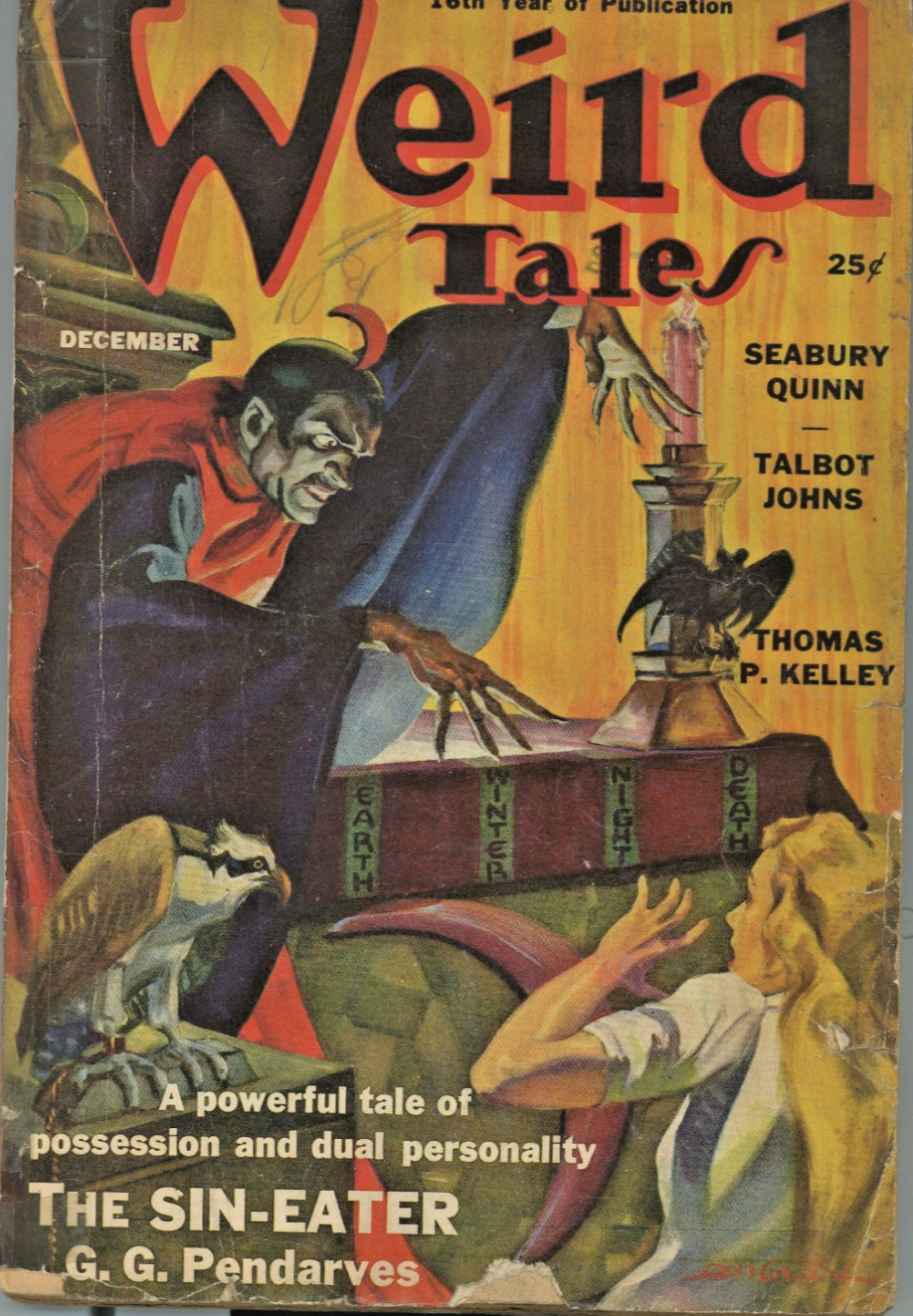 WEIRD TALES PULP MAGAZINE 12/1938, VOL 32 #6, R QUIGLEY COVER, S QUINN STORY