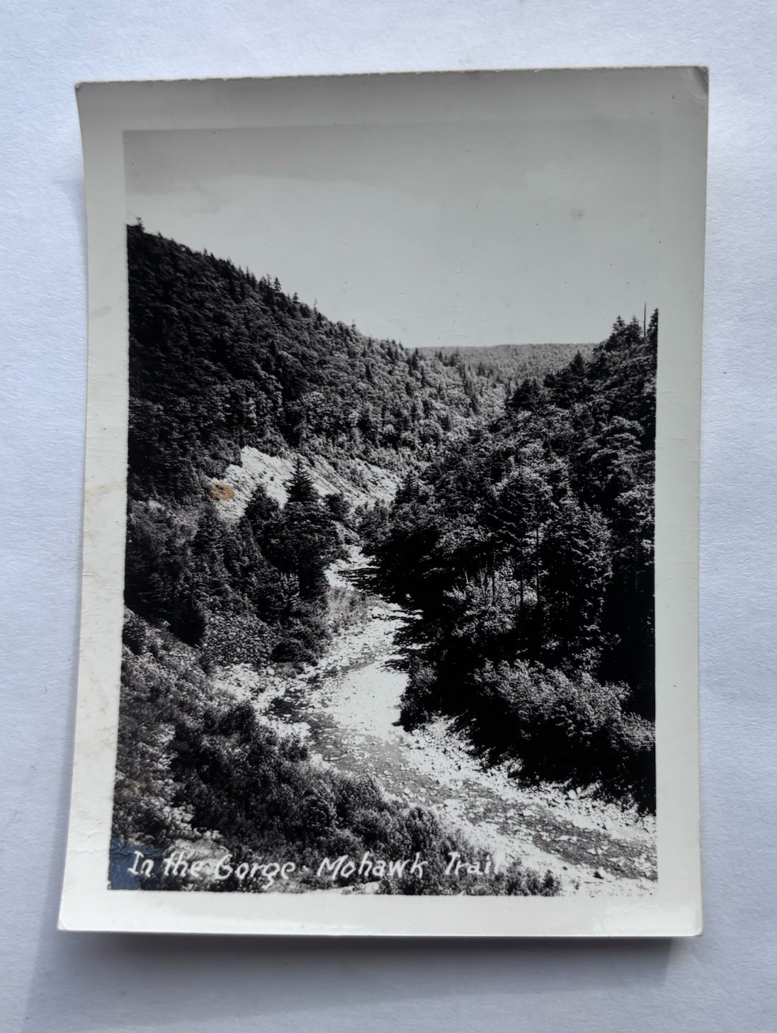 Vtg B&W Snapshot The Gorge Mohawk Trail Massachusetts Scenic River Canyon