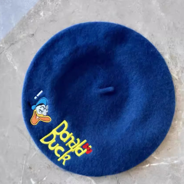 Authentic Shanghai Disney Parks Donald Duck beret For Adults Wool Hat