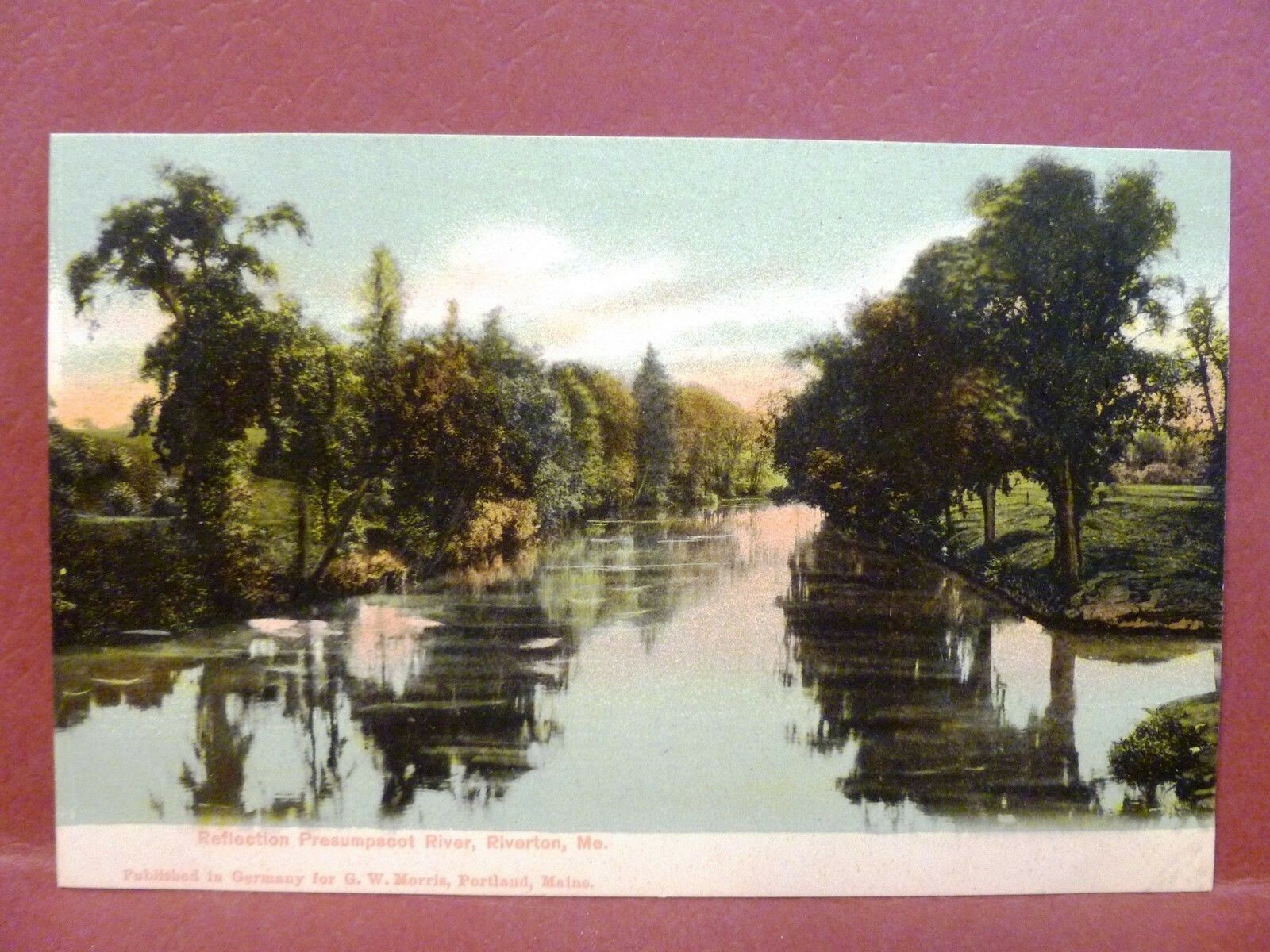 Postcard ME Riverton Reflection Presumpscot River Pub by G.W. Morris Pre 1908