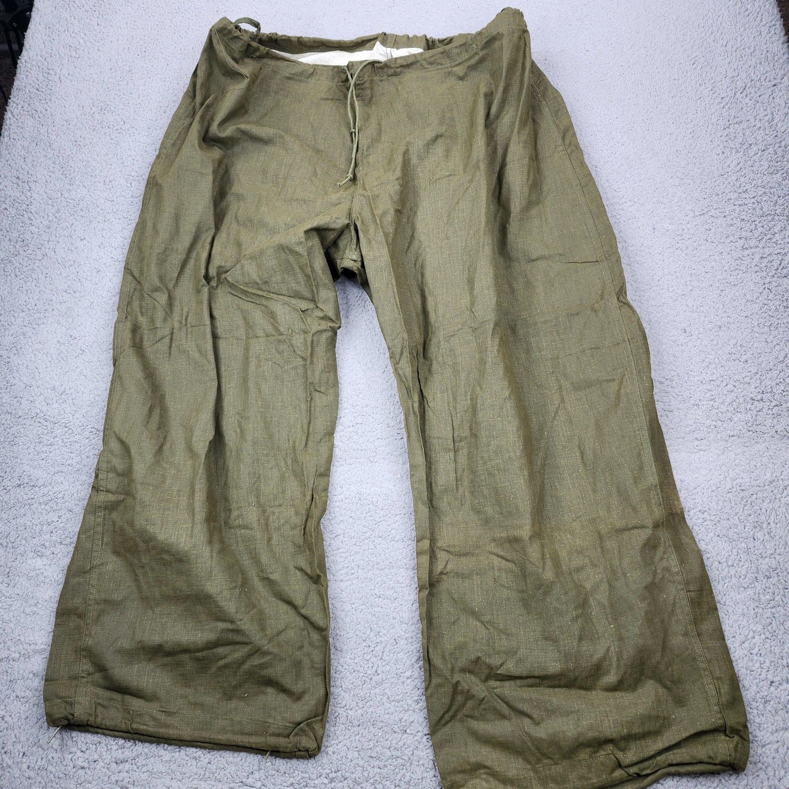 1960s U.S. Army Trousers Vesicant Gas Protective Pants Mens Large Green Cotton