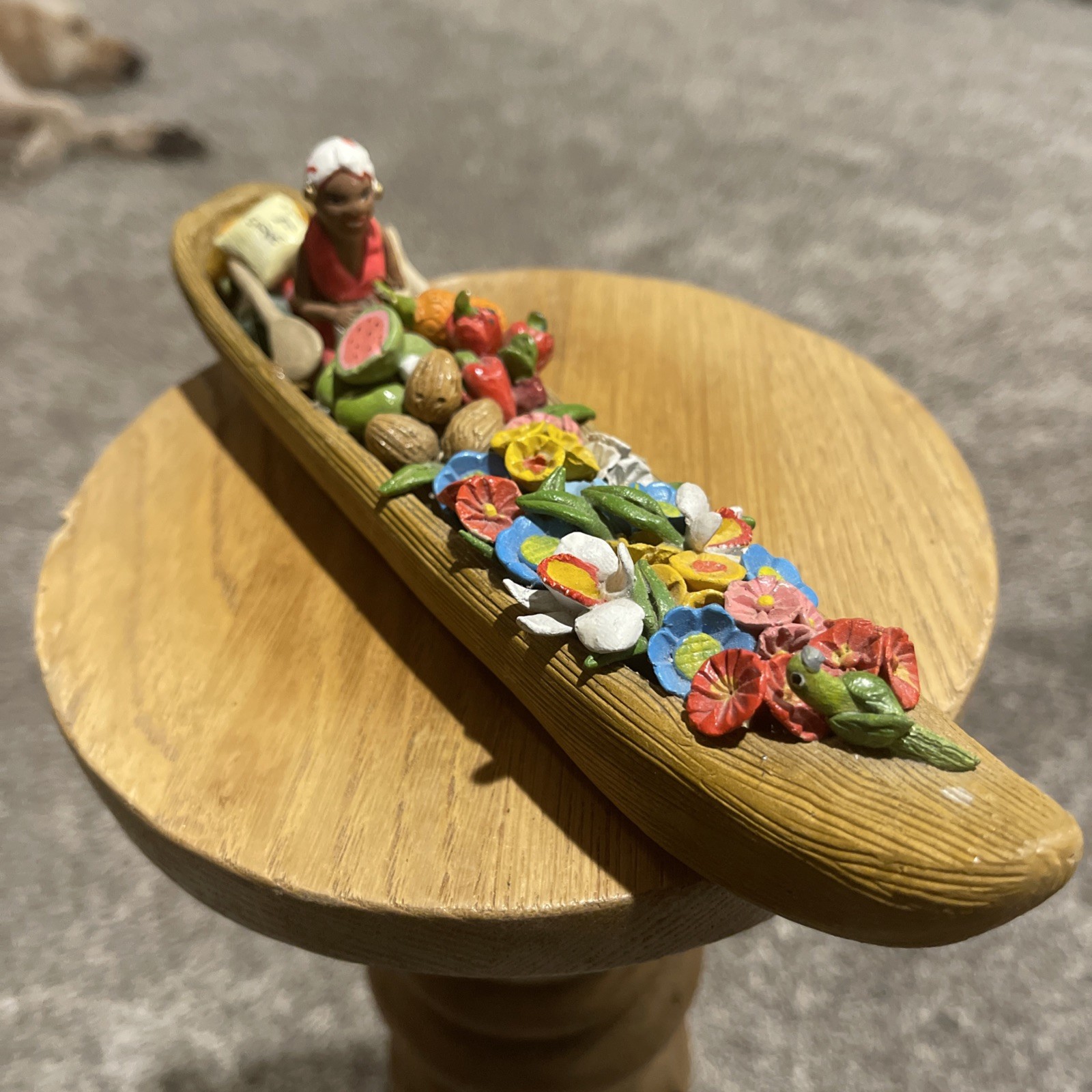 VTG TALAT NAM FLOATING BOAT MARKET SOUTH ASIA INDIA THAILAND FRUIT FISH FOLK ART