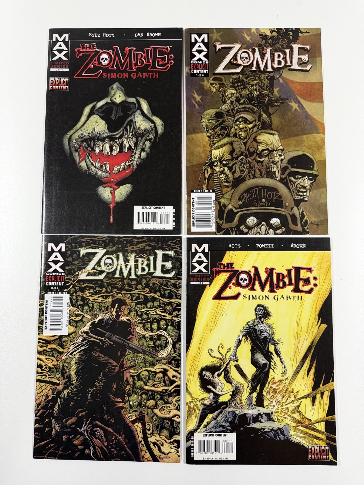 Marvel MAX Zombie & The Zombie Simon Garth 4 Comic Horror Lot VF