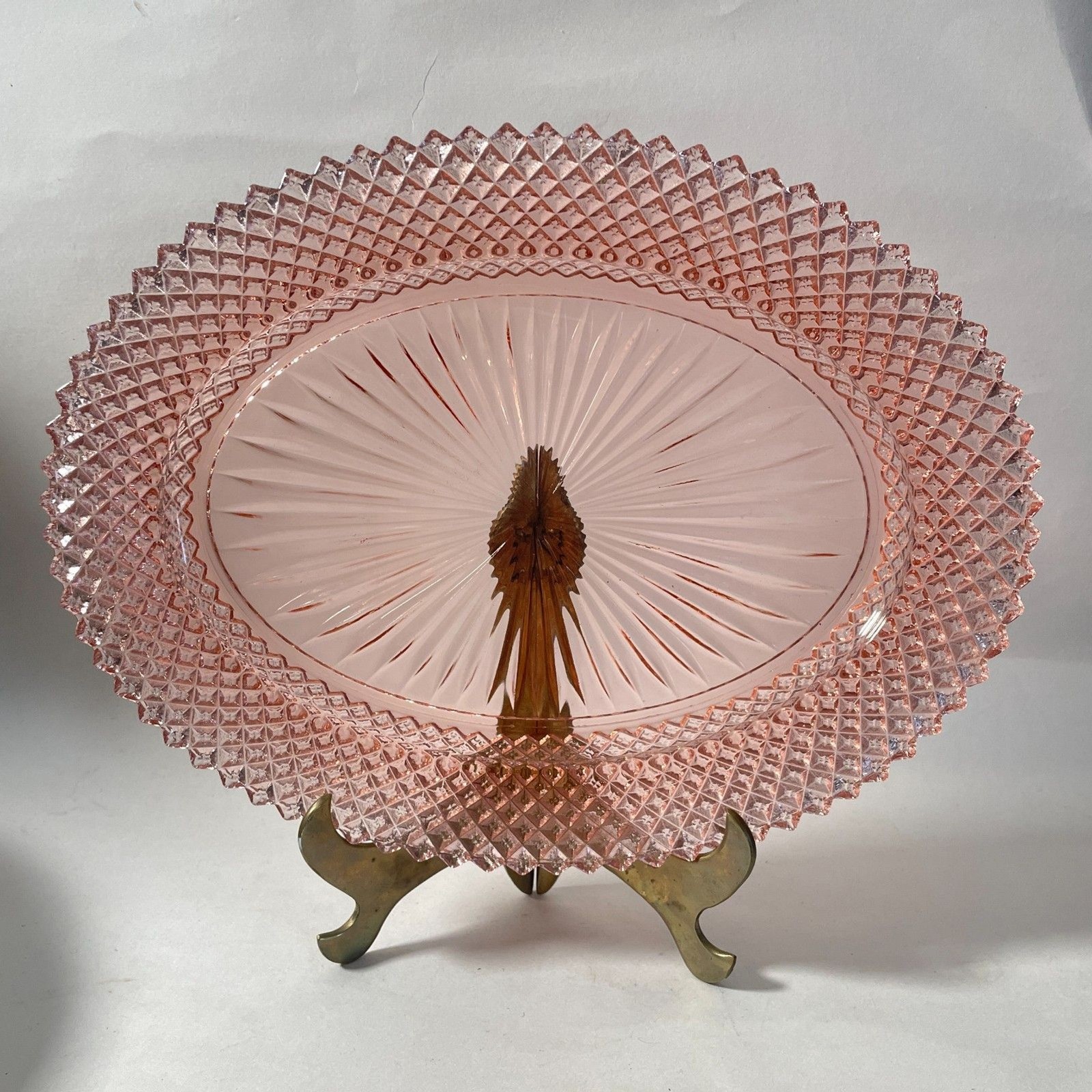 Vintage Anchor Hocking Pink Depression Glass Miss American Platter
