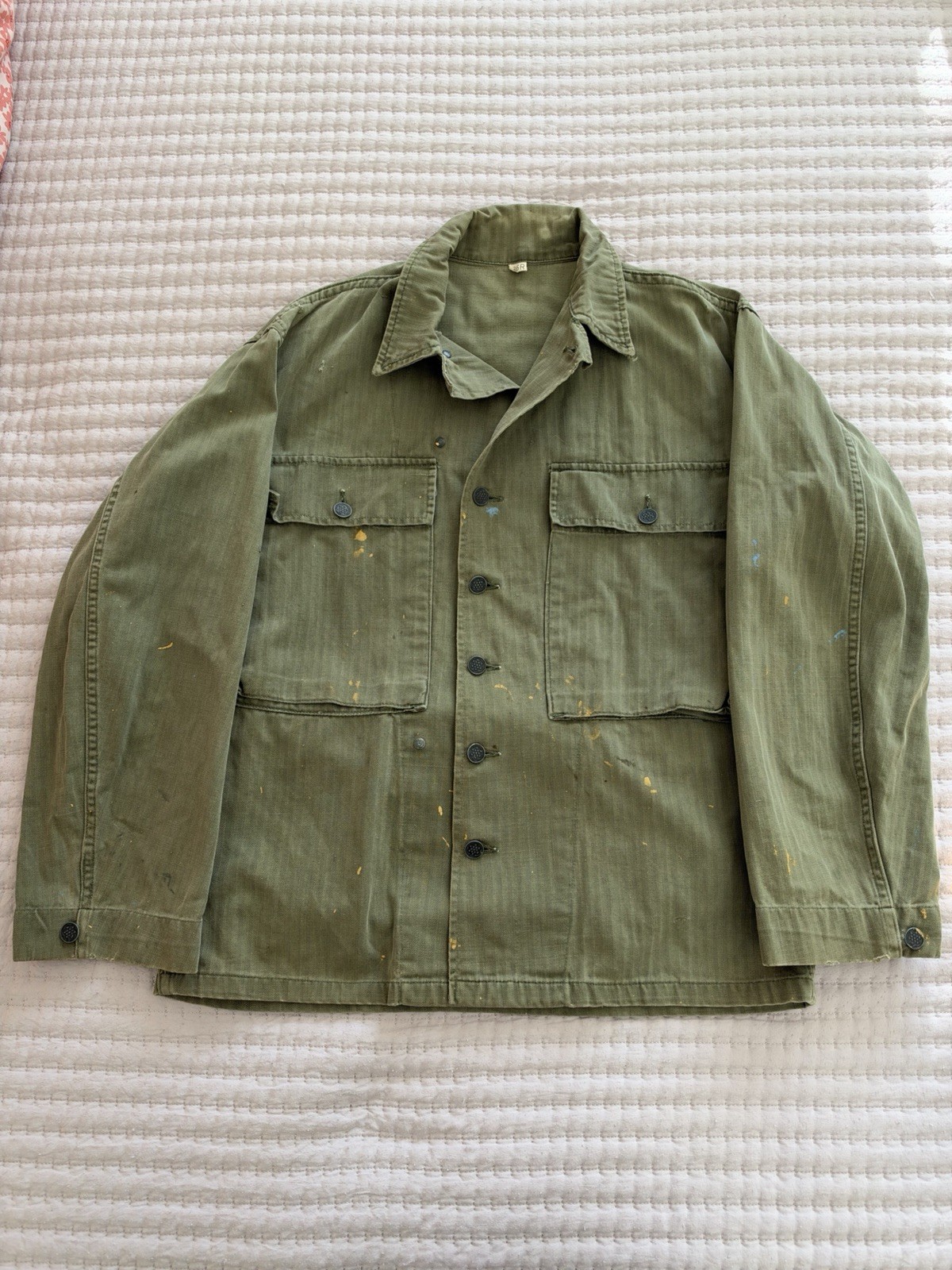 Vintage 40s WWII HBT Jacket 36R Size M/L Army 13 Star Herringbone Twill Rare Vintage 40s WWII HBT Jacket 36R Size M/L Army 13 Star Herringbone Twill Rare