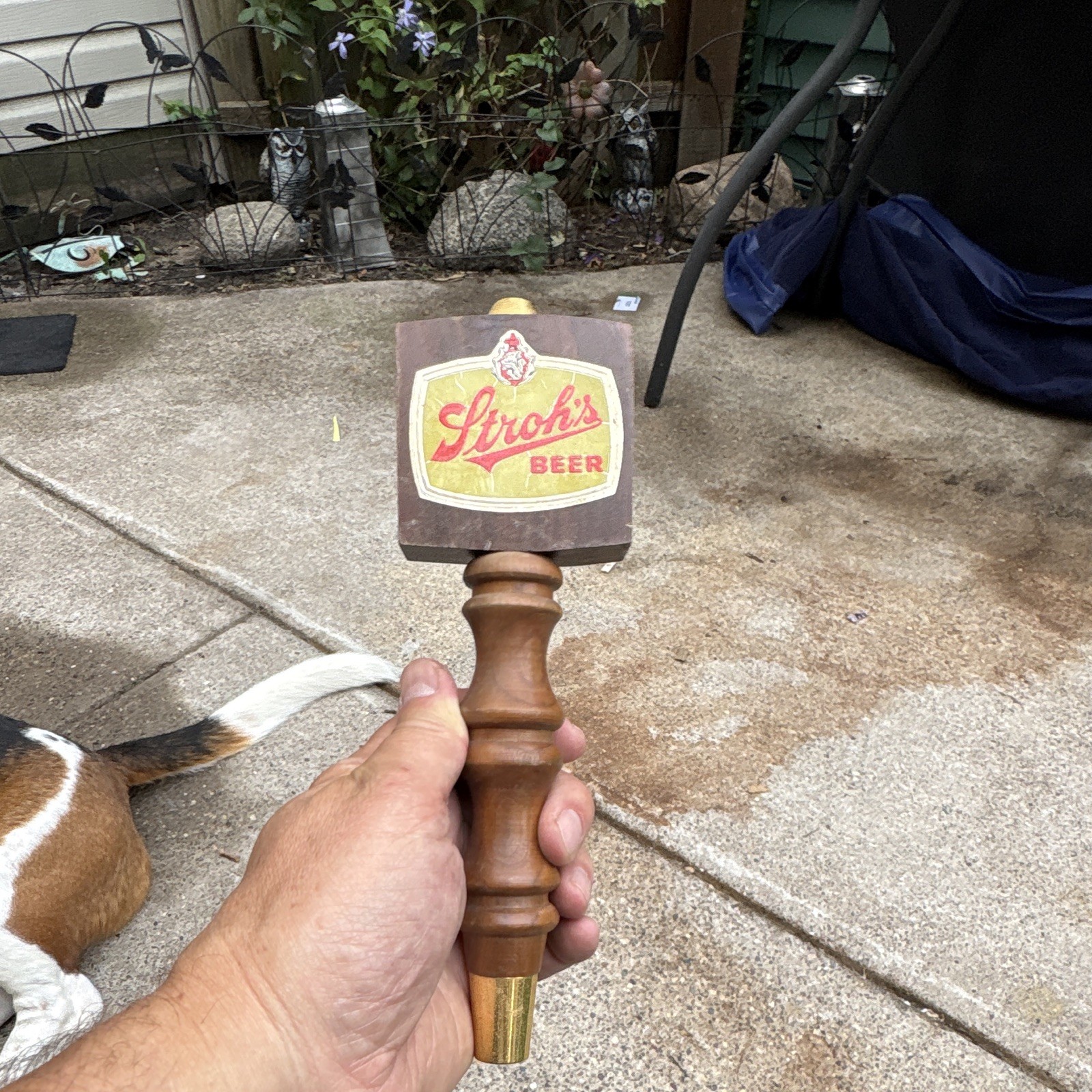 Stroh\'s Beer Wooden Tap Handle Knob Breweriana Bar Draft Faucet Pull