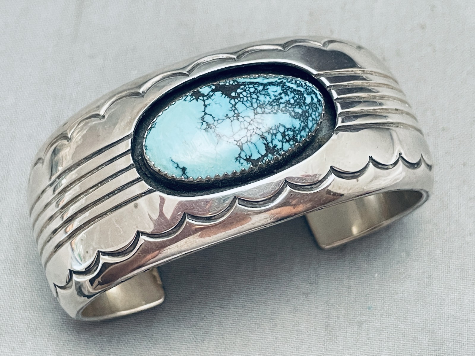 IMPORTANT VINTAGE DAN JACKSON TURQUOISE STERLING SILVER BRACELET