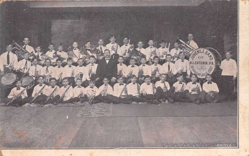 Allentown Pennsylvania Juvenile Band Music Orchestra Vintage Postcard AA117006
