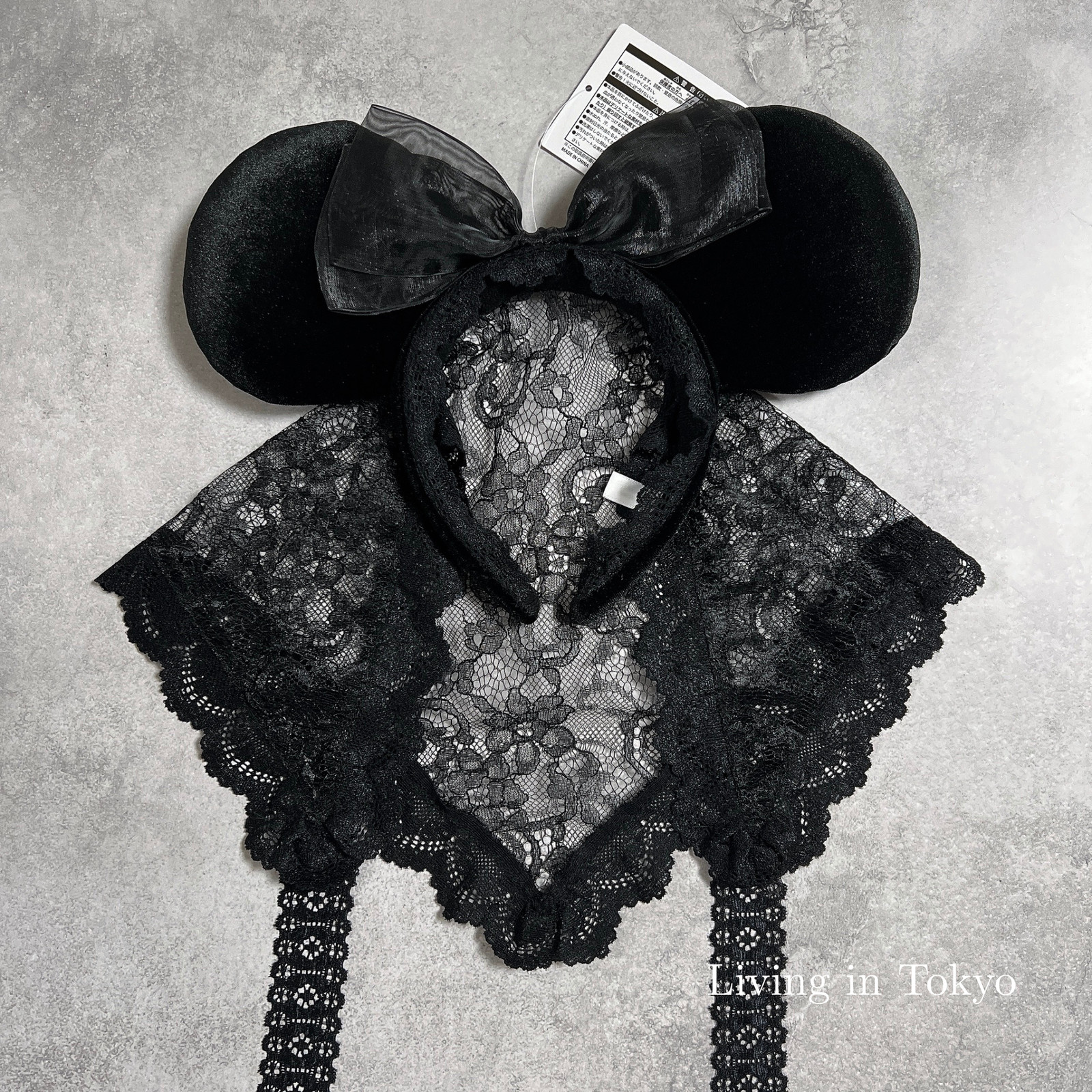 Tokyo Disney Resort Halloween 2026 Minnie Ears Lace Veil Headband Black Japan