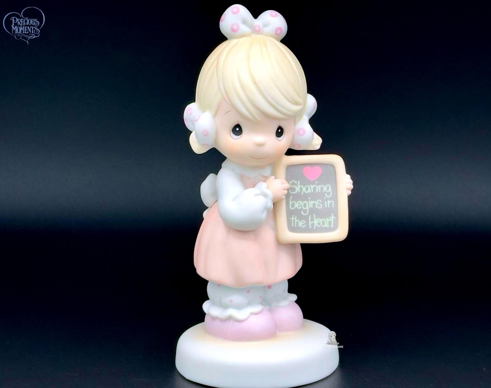Precious Moments Sharing Begins in the Heart Figurine - Sweet Vintage Charm