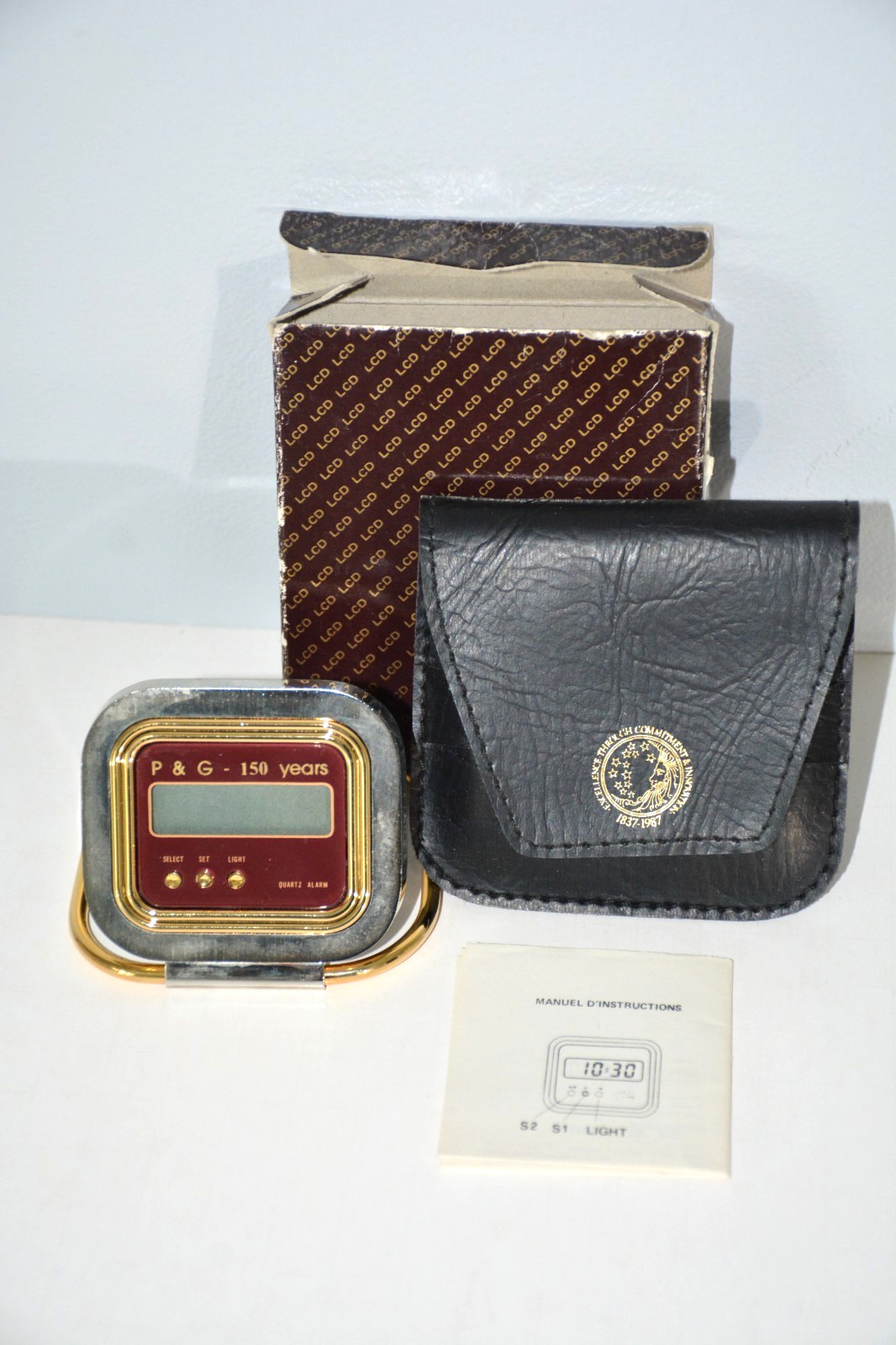 1987 Procter & Gamble P&G 150th Anniversary Alarm Clock Travel Case NIB Vintage