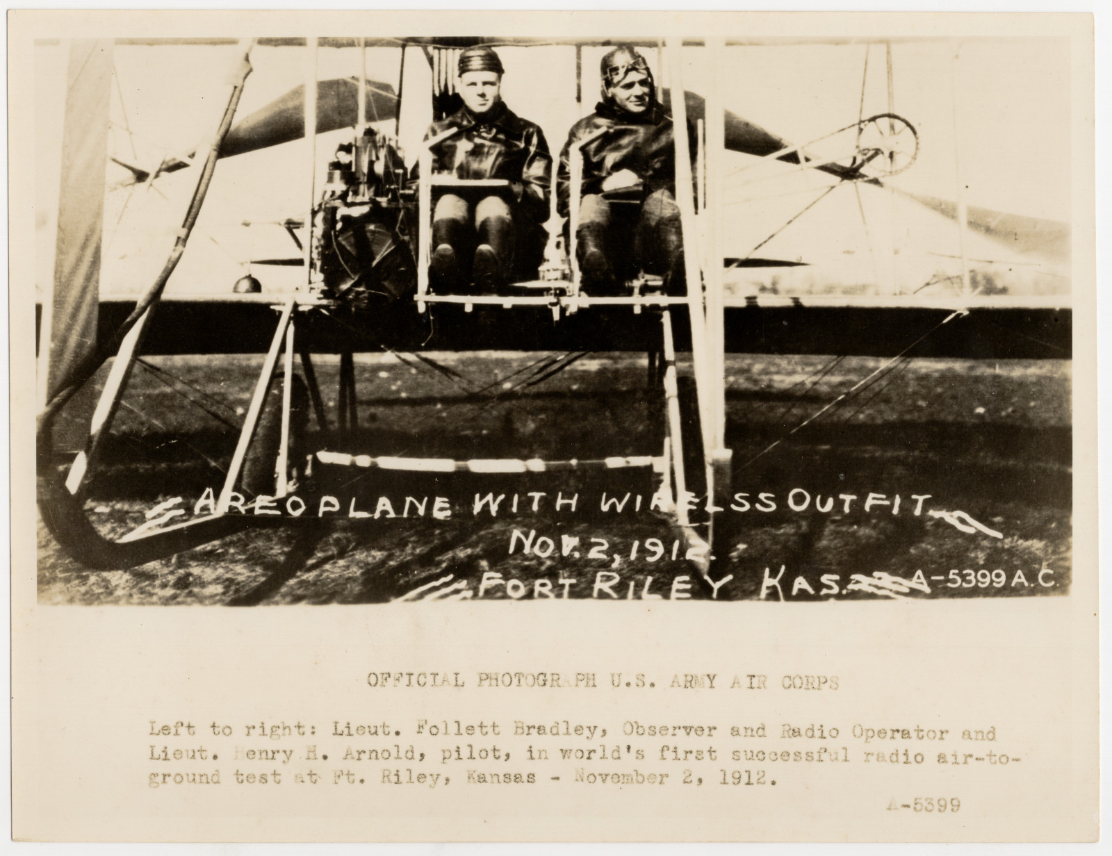 Hap Arnold 1912 Fort Riley Wireless Radio Test Wright Plane Air Corps 8x10 Photo Hap Arnold 1912 Fort Riley Wireless Radio Test Wright Plane Air Corps 8x10 Photo