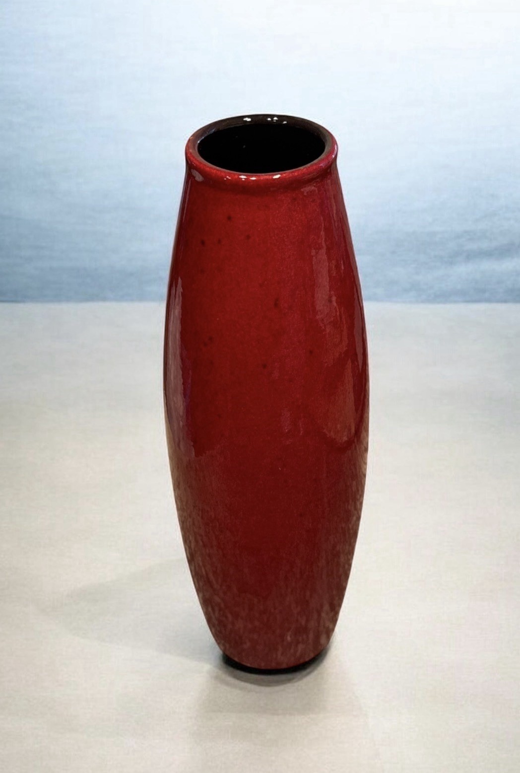 Scheurich Amano Torpedo Vase Oxblood Red Germany Pier 1 629-27 MCM 10.75\