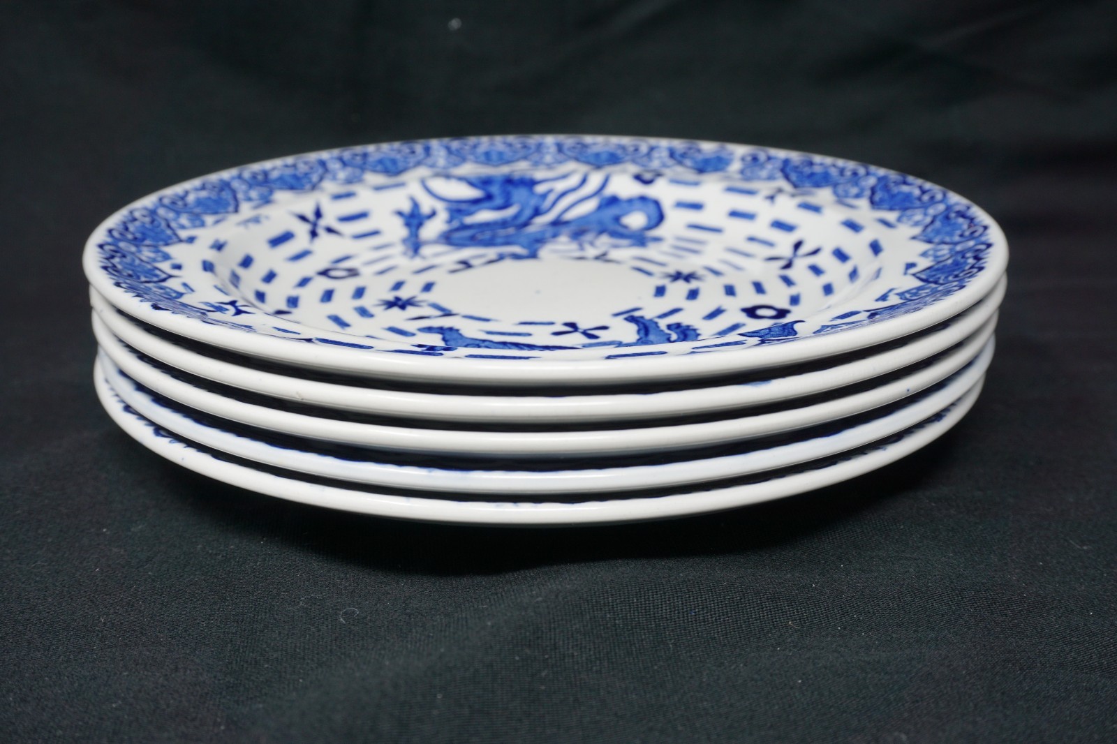 5 Vintage Copeland Spode Robert Burns Auld Lang Syne Bread Plates 6.5