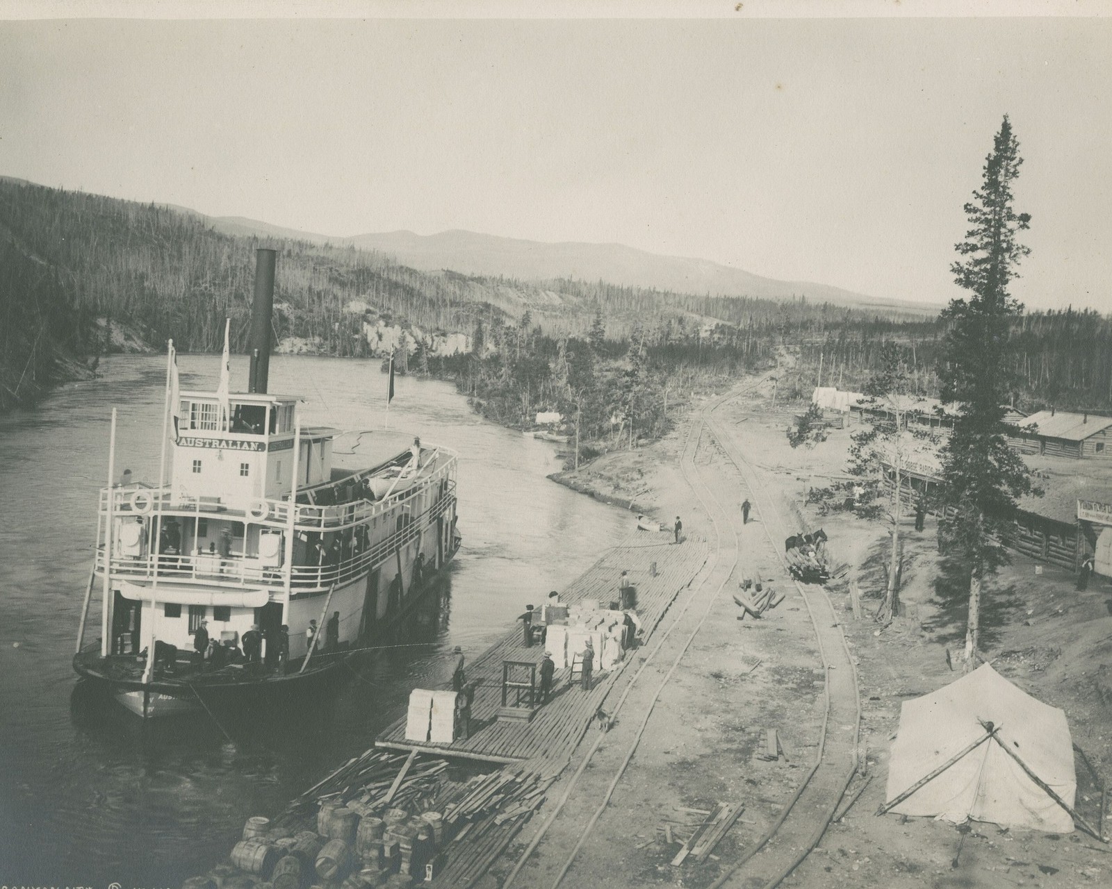 Australian Steamboat at Canyon City in Yukon Territory 1899 8x10 Photo Reprint Australian Steamboat at Canyon City in Yukon Territory 1899 8x10 Photo Reprint