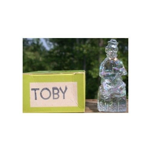 Mosser Glass Old Performer Clown CRYSTAL CARNIVAL Glass Made in Ohio Toby 1982