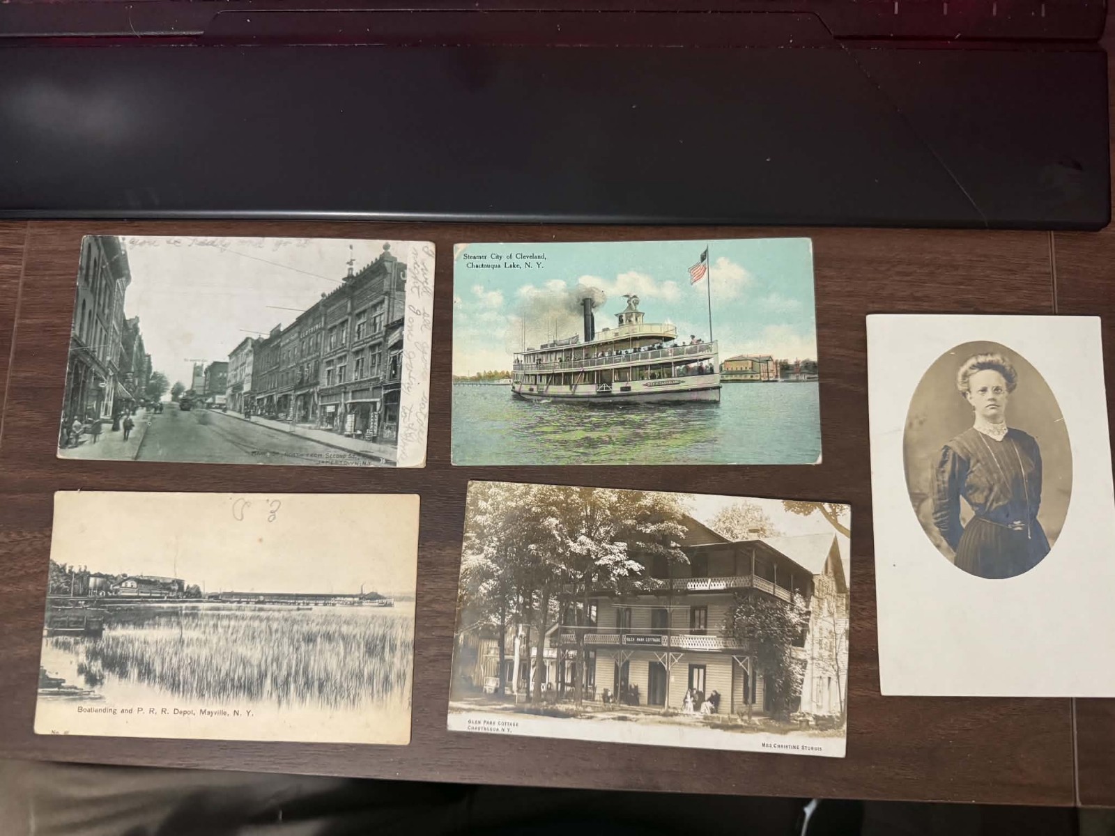 Vintage 1906 Chautauqua Lake NY Postcard Lot Depot Map Steamboat Jamestown Smith