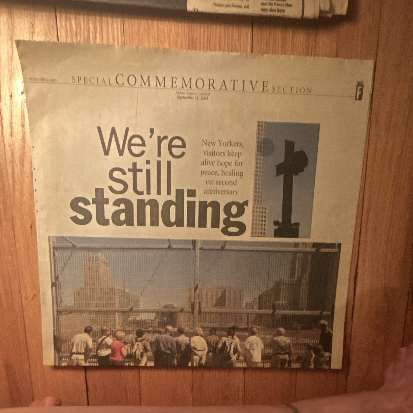 Akron Beacon Journal Sept 11, 2003 We\'re Still Standing Newspaper Edition