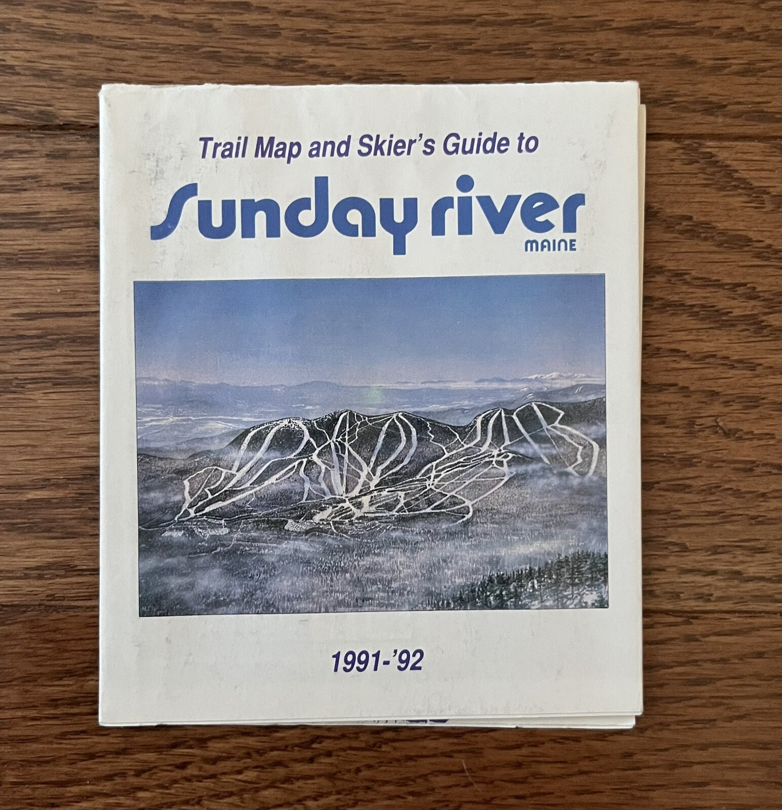 Vintage 1991-92 Sunday River Ski Mountain Trail Map