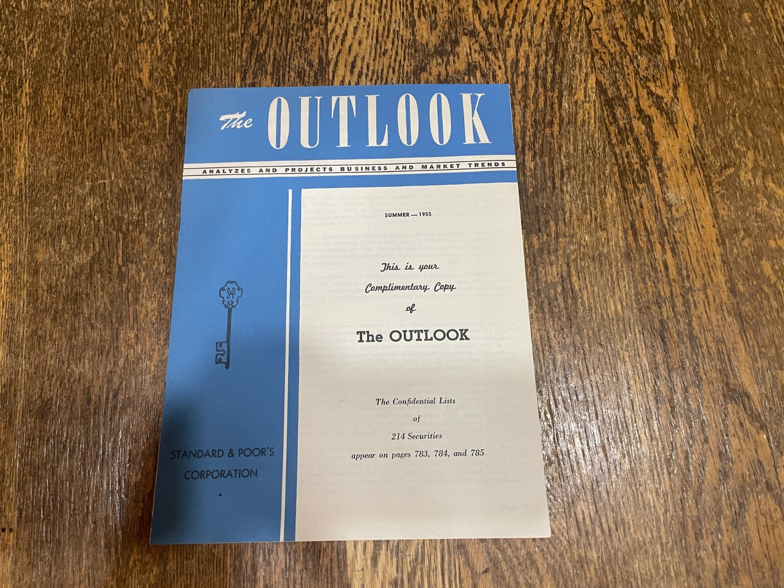 1955 Standard & Poor's S&P The Outlook Newsletter Stocks Stock Market Vintage