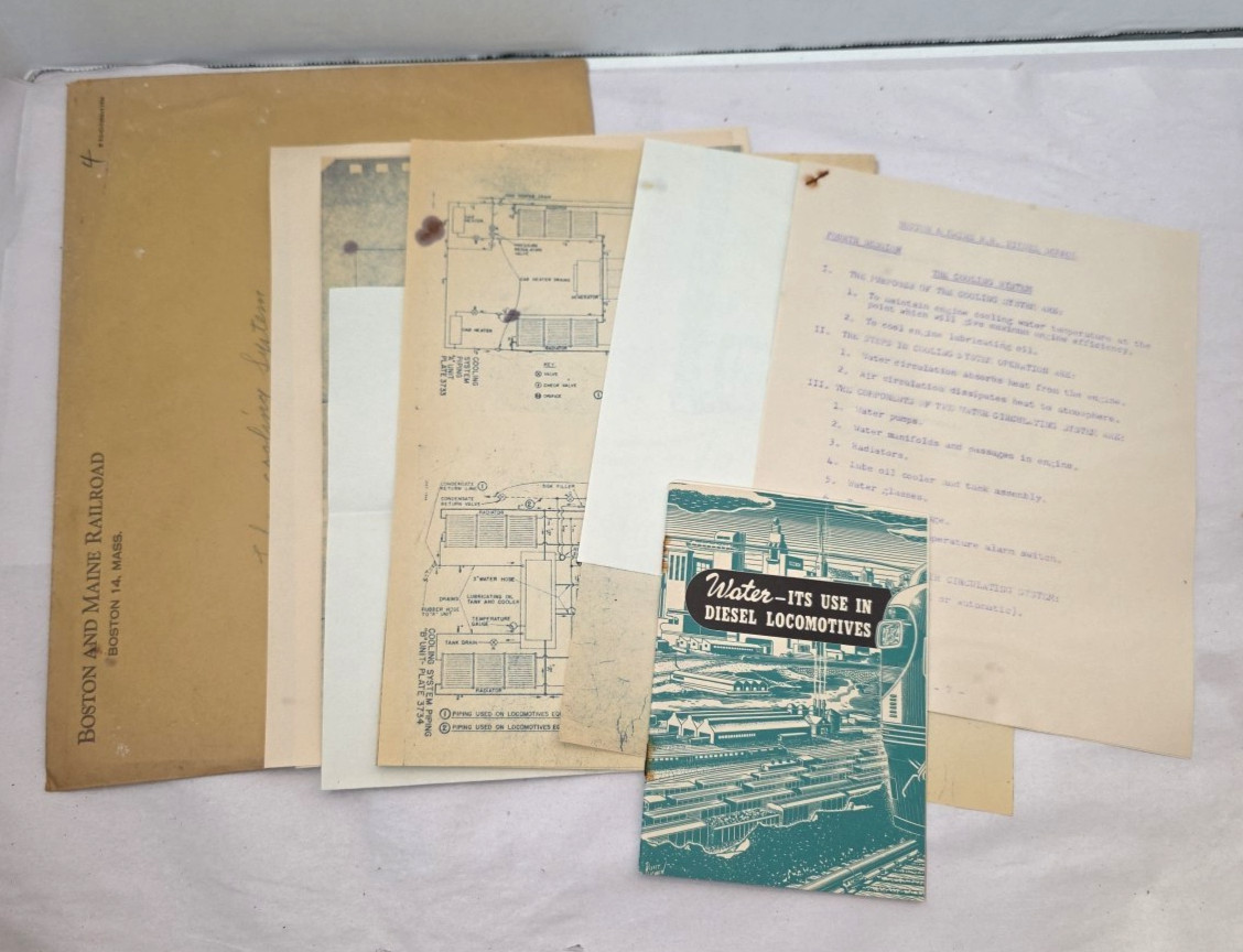 1950s Boston & Maine Railroad Diesel School Cooling System Training Docs EMD F-3
