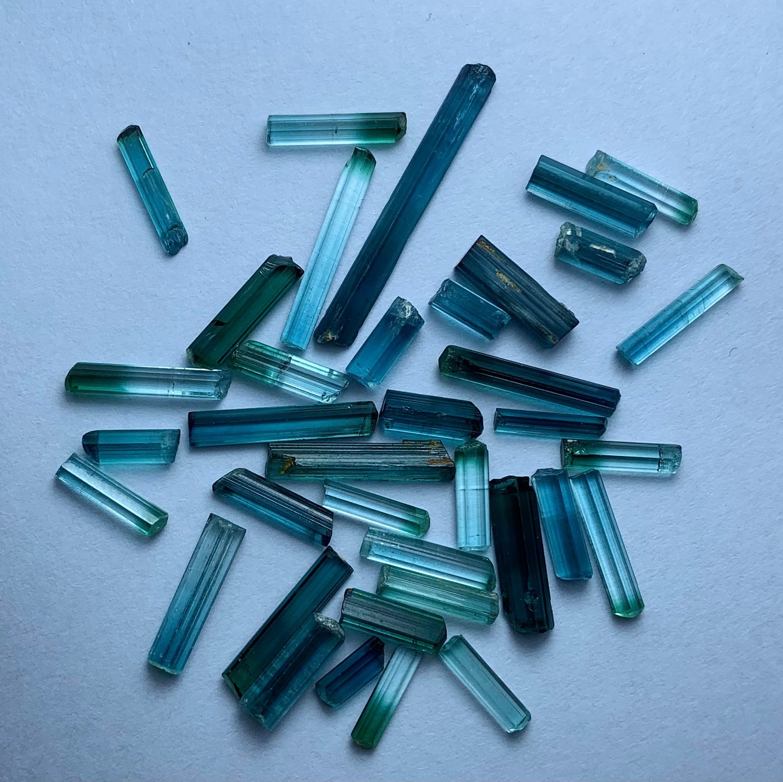 Beautiful Blue Indicolite Tourmaline Crystals Lot From Afghanistan 33 Carat