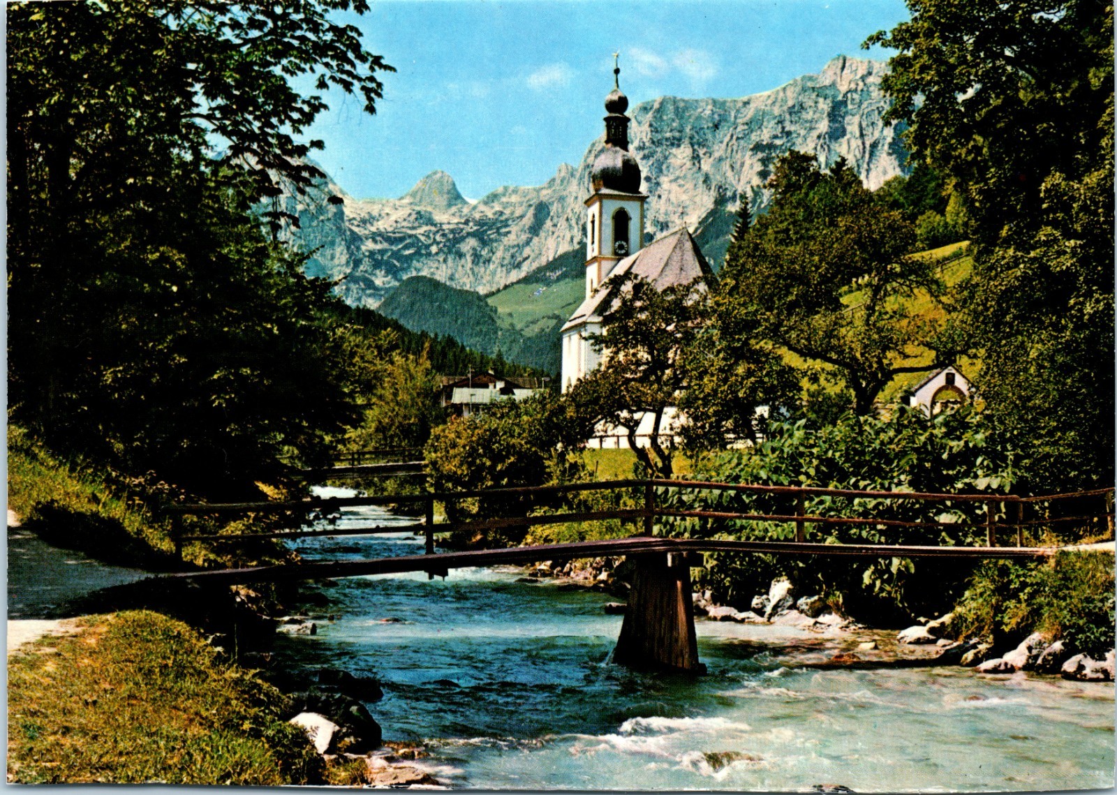 Vintage Postcard Ramsau Parish Church Reiteralpe Bavaria Germany