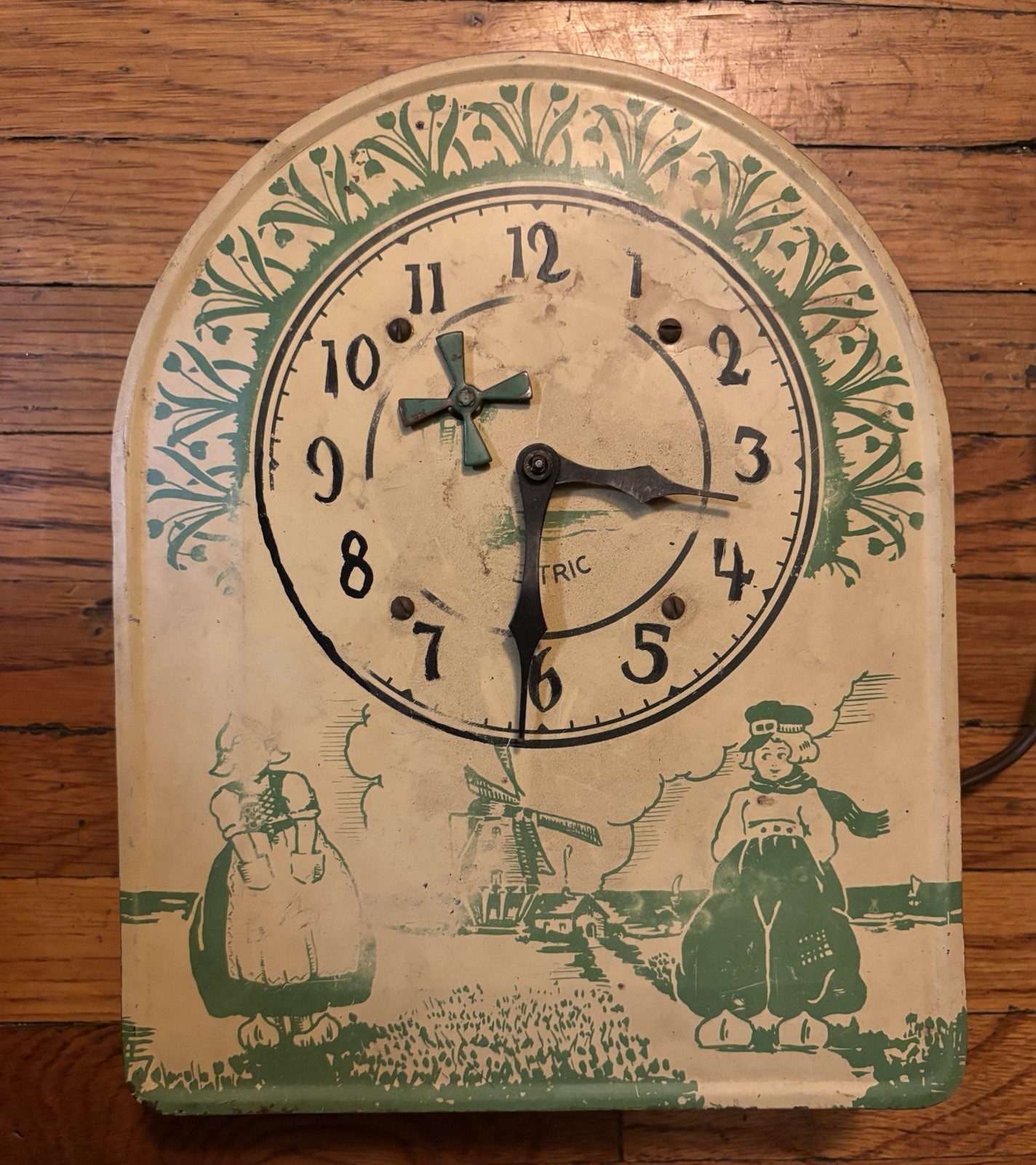Antique Vintage Max Knobel Designed Deco Kitchen Clock For Parts Or Repair