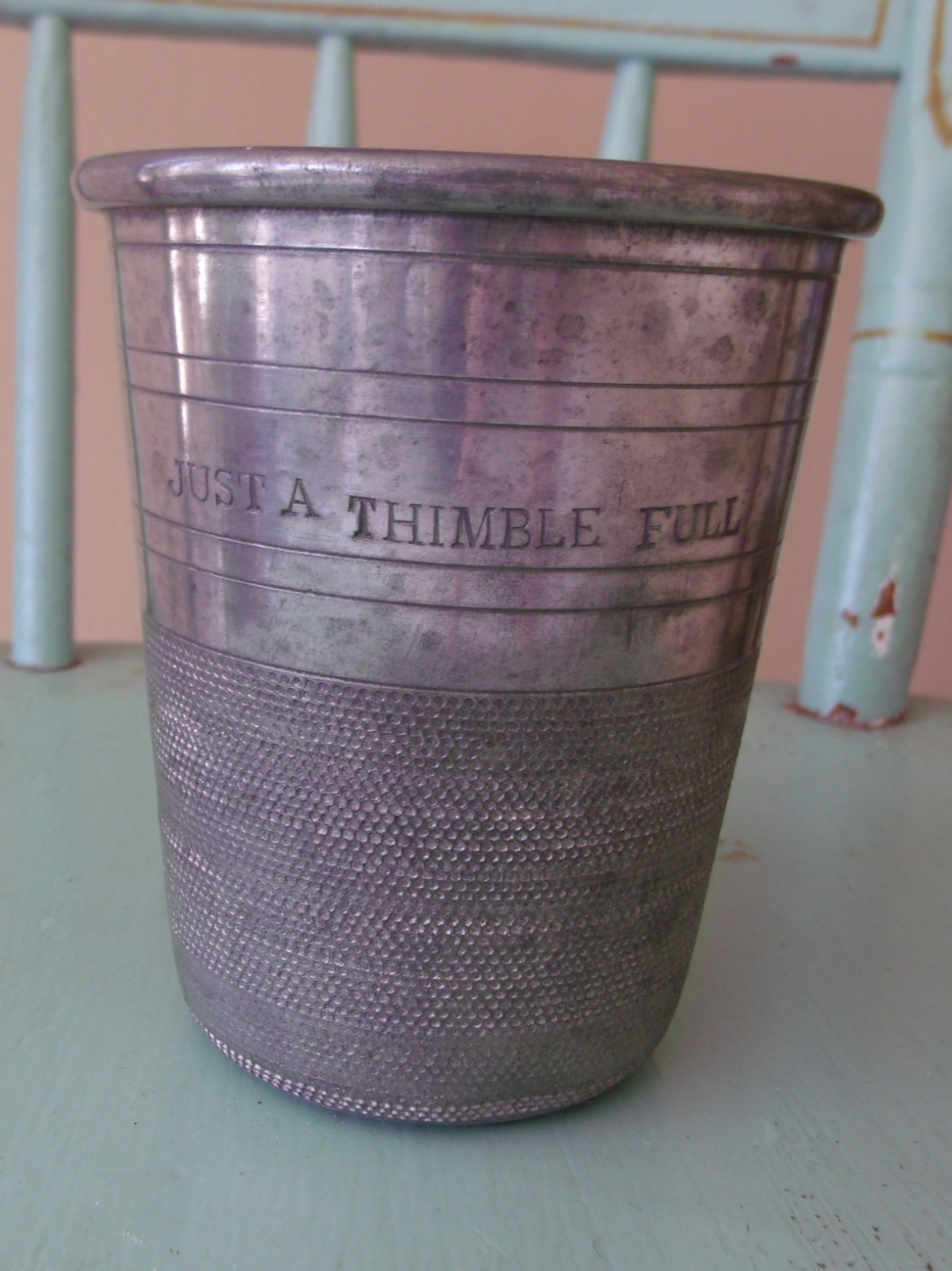 Vintage English Sheffield Pewter Tankard Thimble