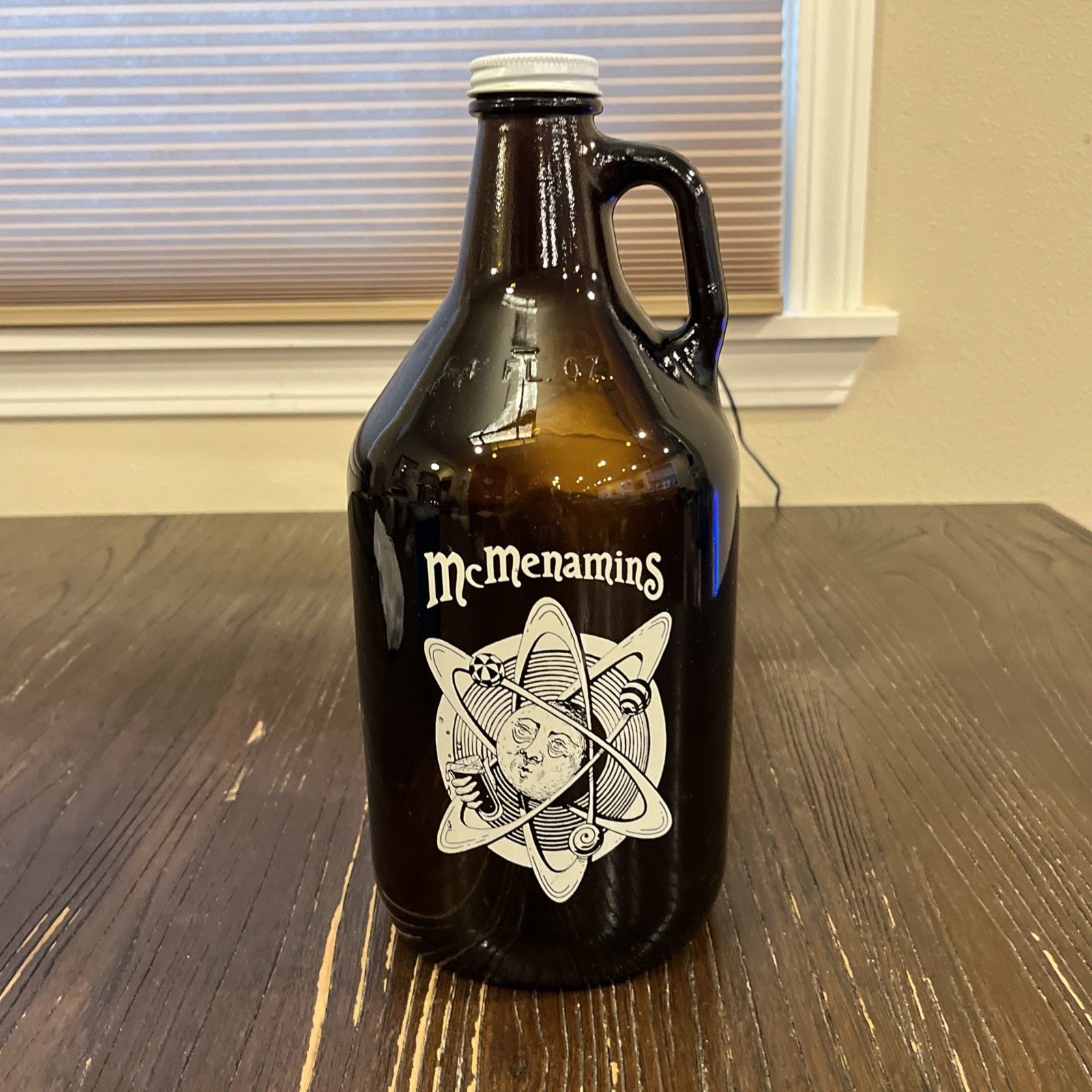 McMenamins Hotel 64oz Dark Brown Growler Bottle Atom Beer Man Cave 11