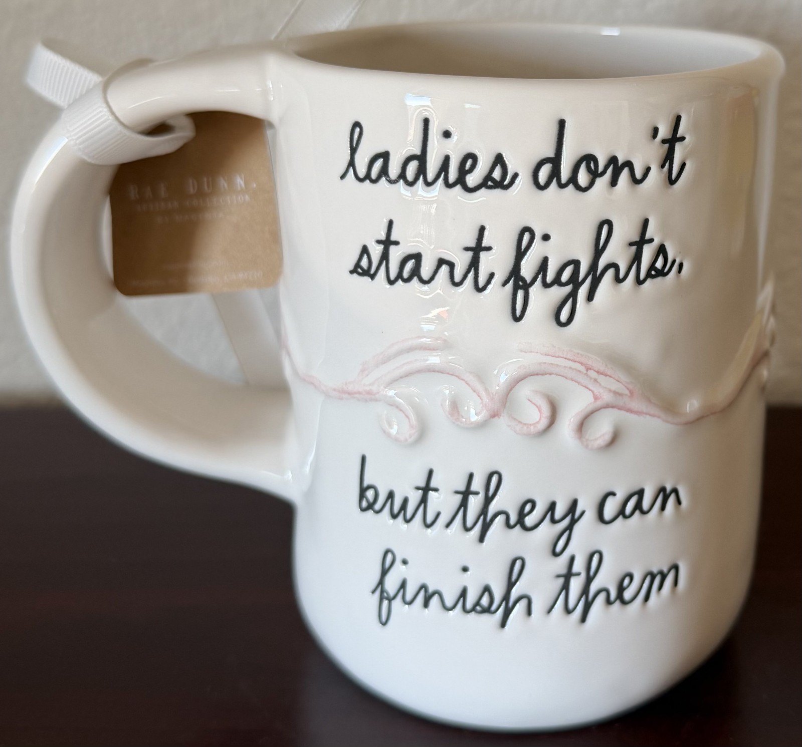Rae Dunn Disney Aristocats MARIE ladies don't start fights ... 18 oz Mug