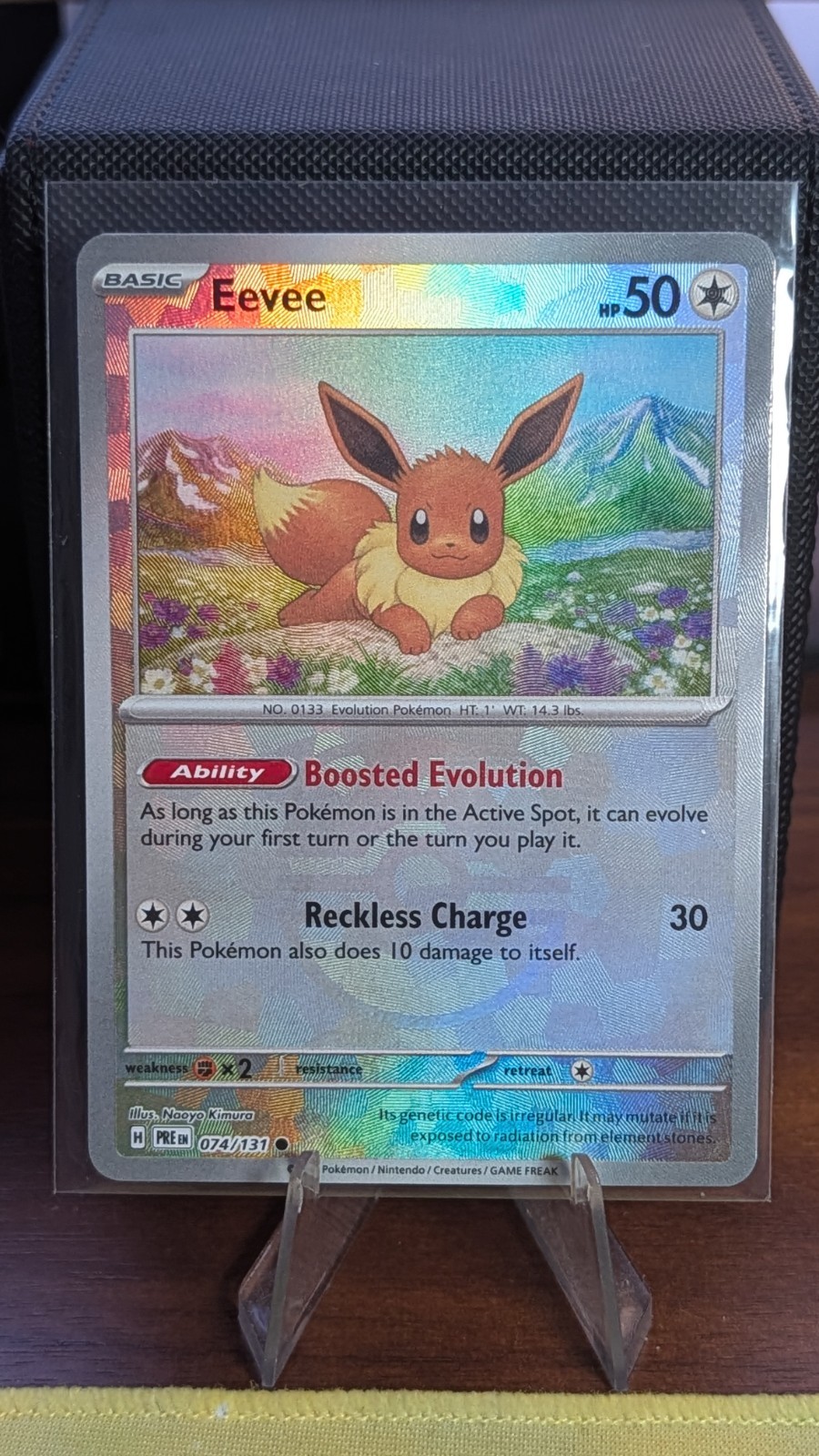 Pokémon Eevee TCG Master Ball Reverse Holo Prismatic Evolutions Card 074/131 NM