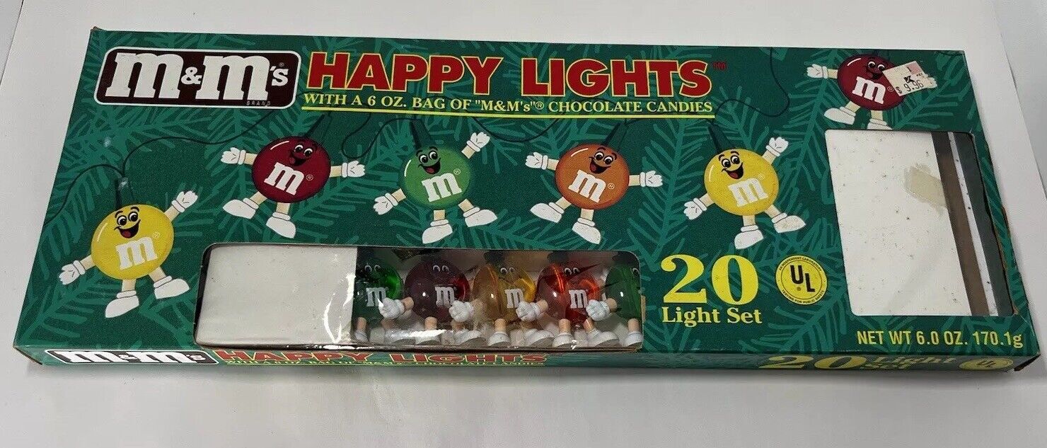 BRAND NEW - Vintage M&Ms HAPPY LIGHTS- 20-Piece Light Set HOLIDAY A22