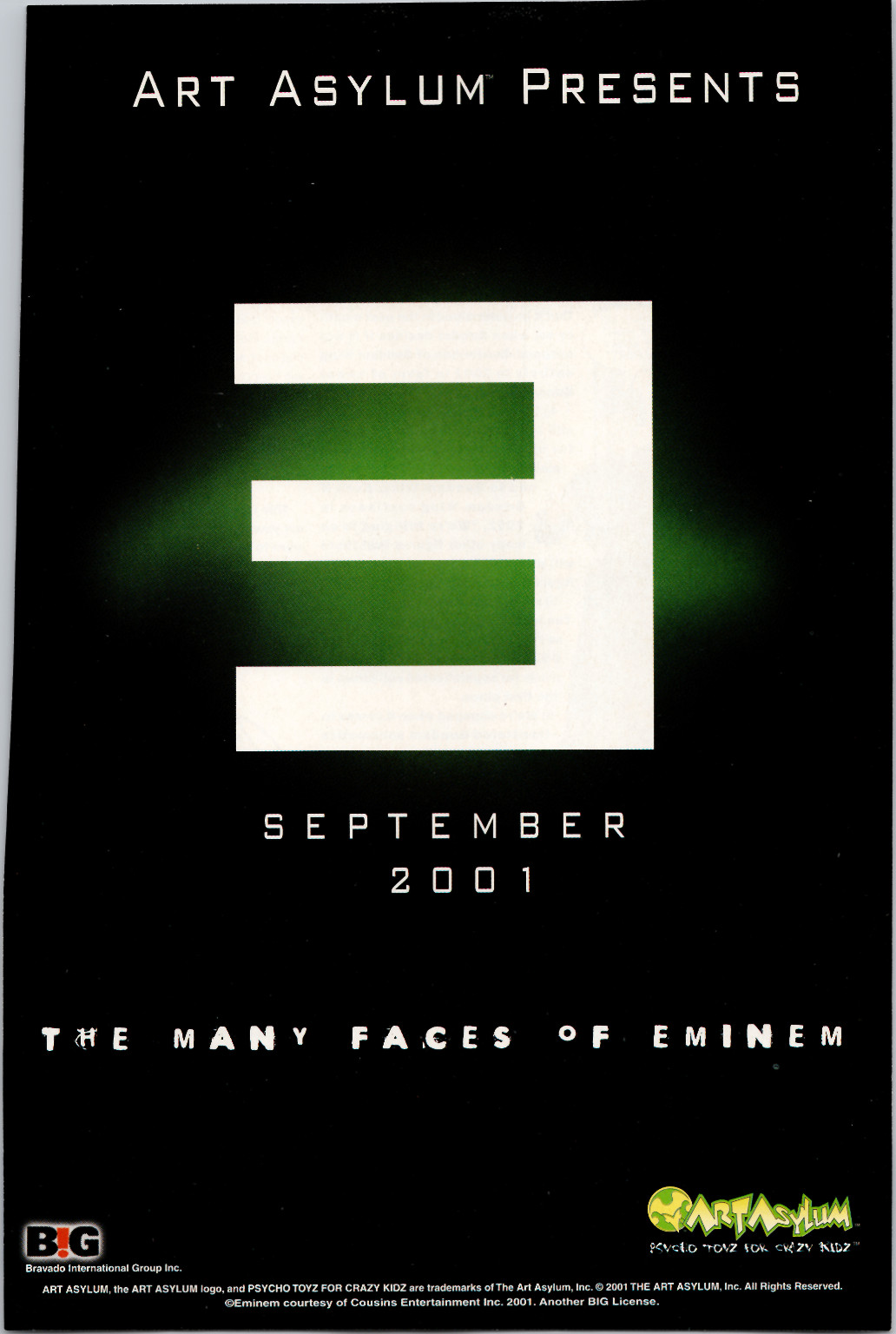 Eminem Art Asylum 3 Promo Flyer Vintage Print 2001 Promo Poster Ad Original Y2K