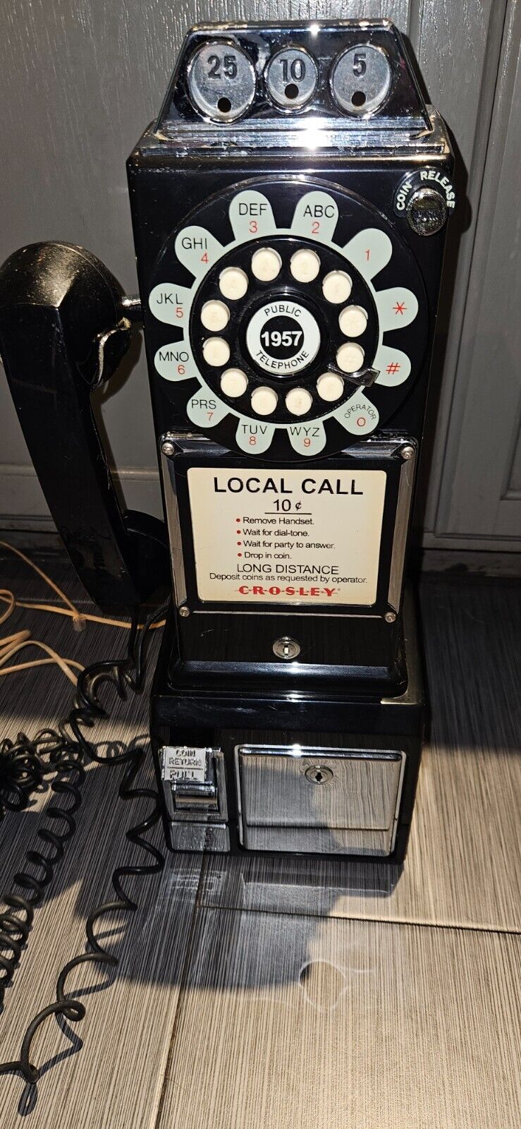 Vintage Crosley Pay Phone Retro Wall Mount Telephone Phone 18