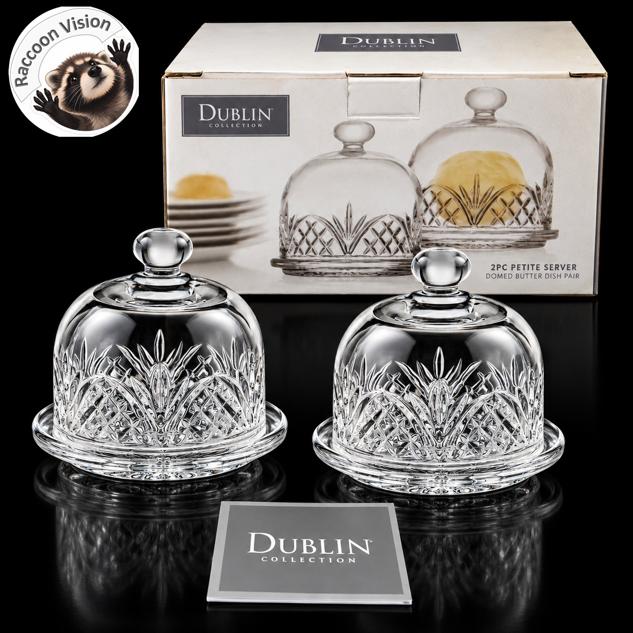 GODINGER DUBLIN MINI CRYSTAL BUTTER PARFAIT SERVER DOME 4