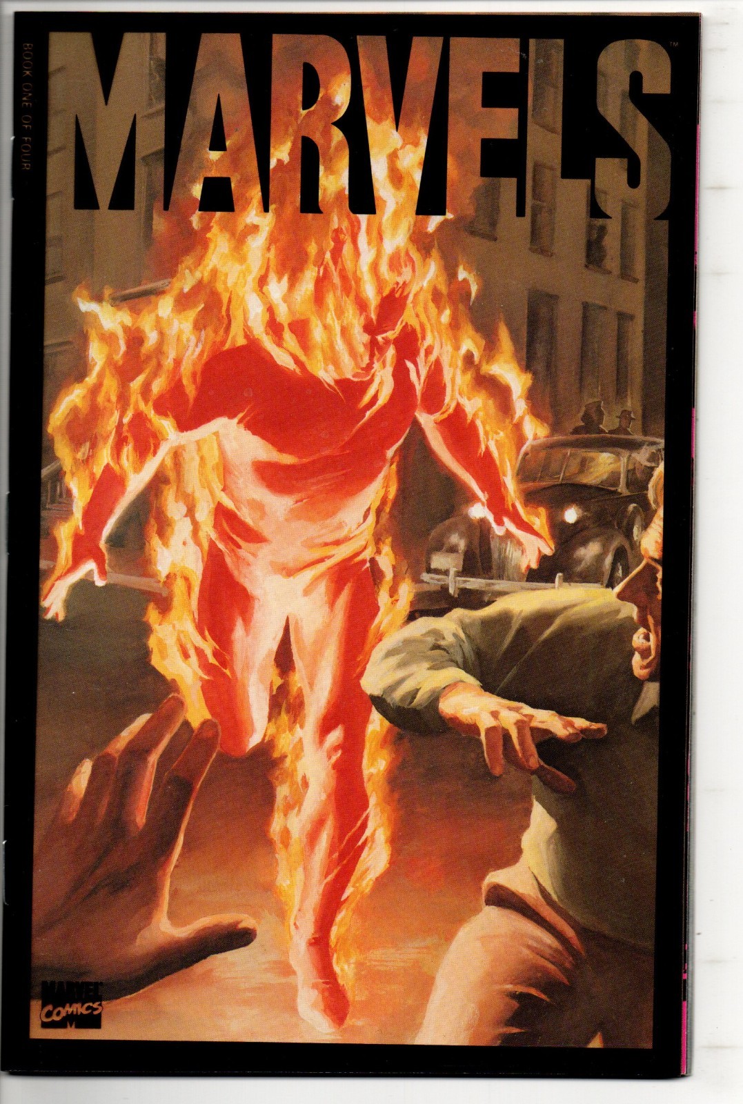 Marvels #1 (1994) 1st Print Alex Ross Acetate Cover Human Torch Kurt Busiek NM